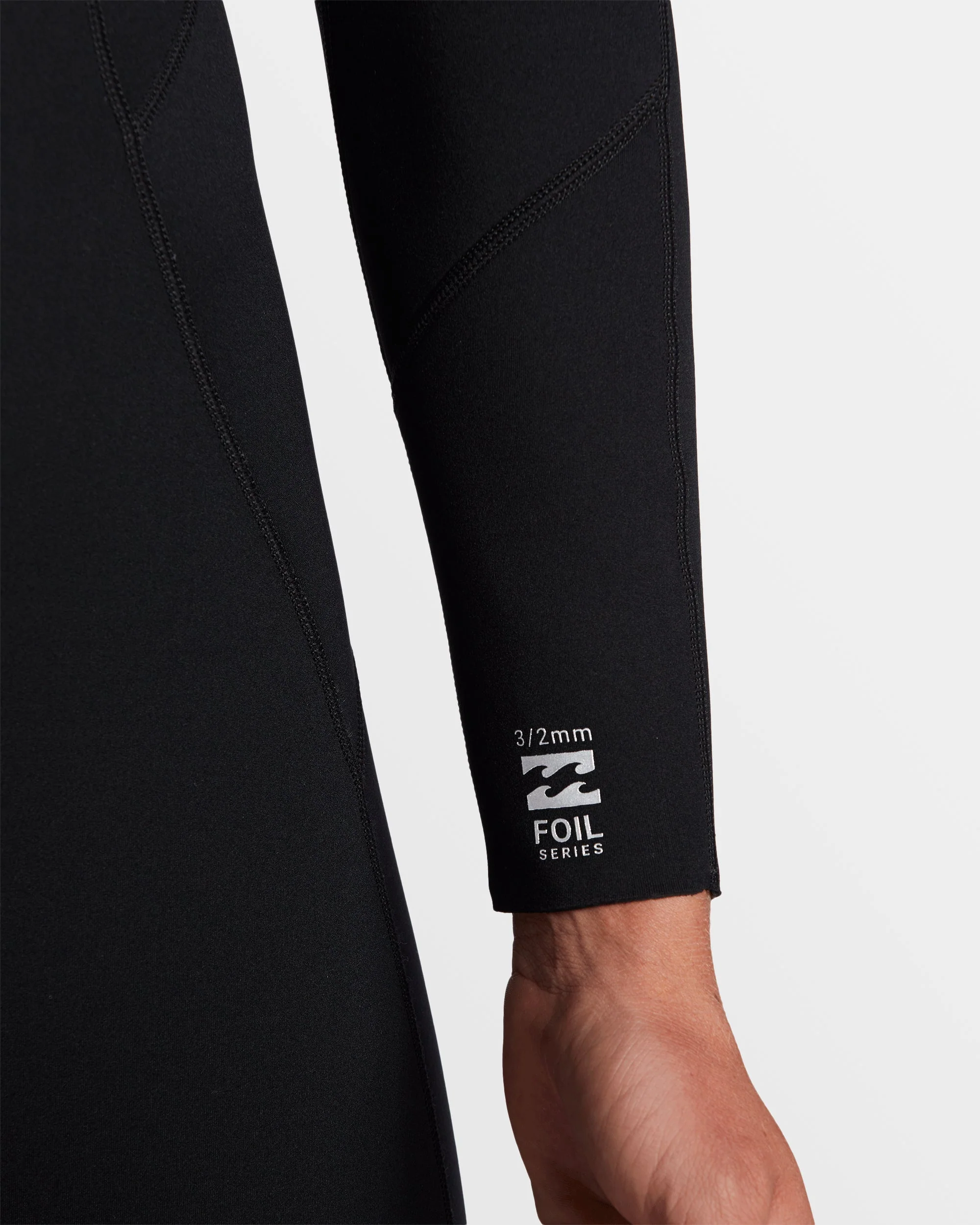 3/2mm Foil GBS Back Zip Wetsuit - Black - Image 3