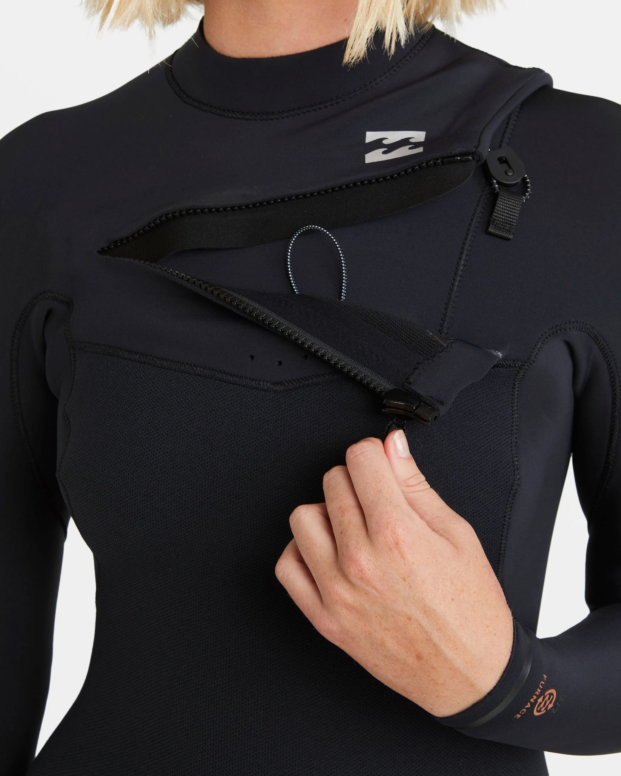 4/3mm Furnace Natural GBS Chest Zip Fullsuit - Black Tiki - Image 7