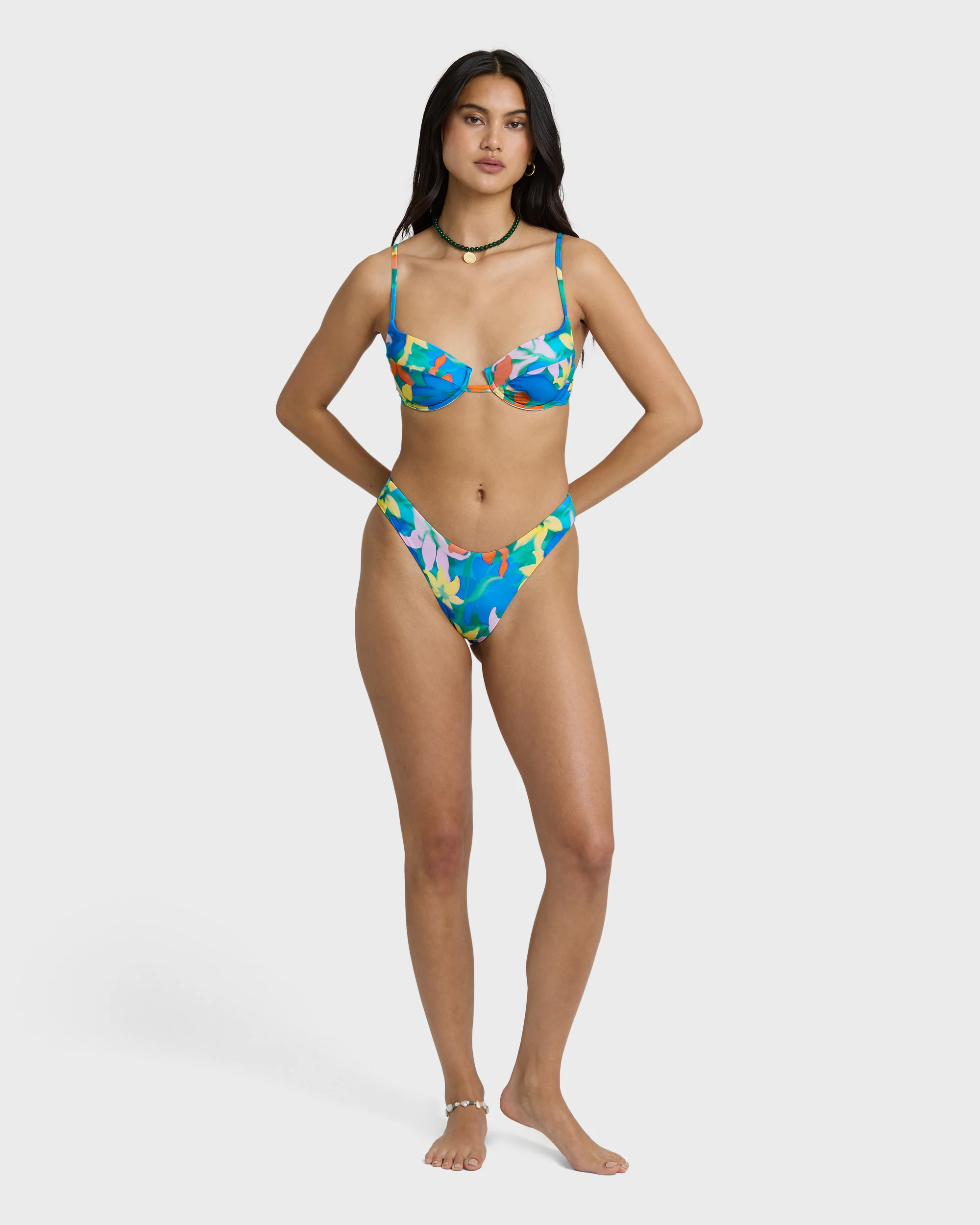 Agua Flores Leah Underwire Bikini Top - Blue Multi - Image 4