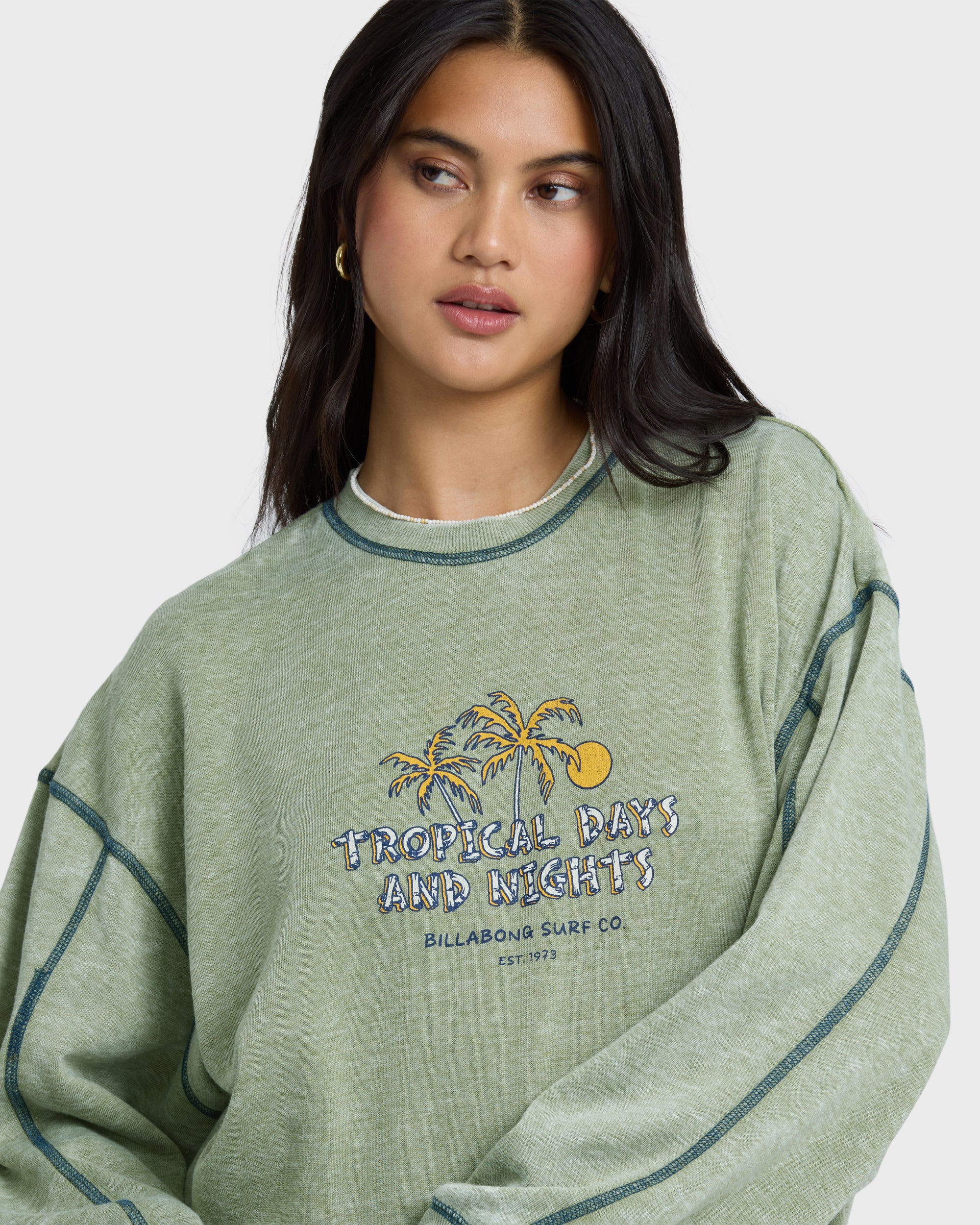 All The Days Kendal Crewneck Sweatshirt - Dark Olive - Image 4