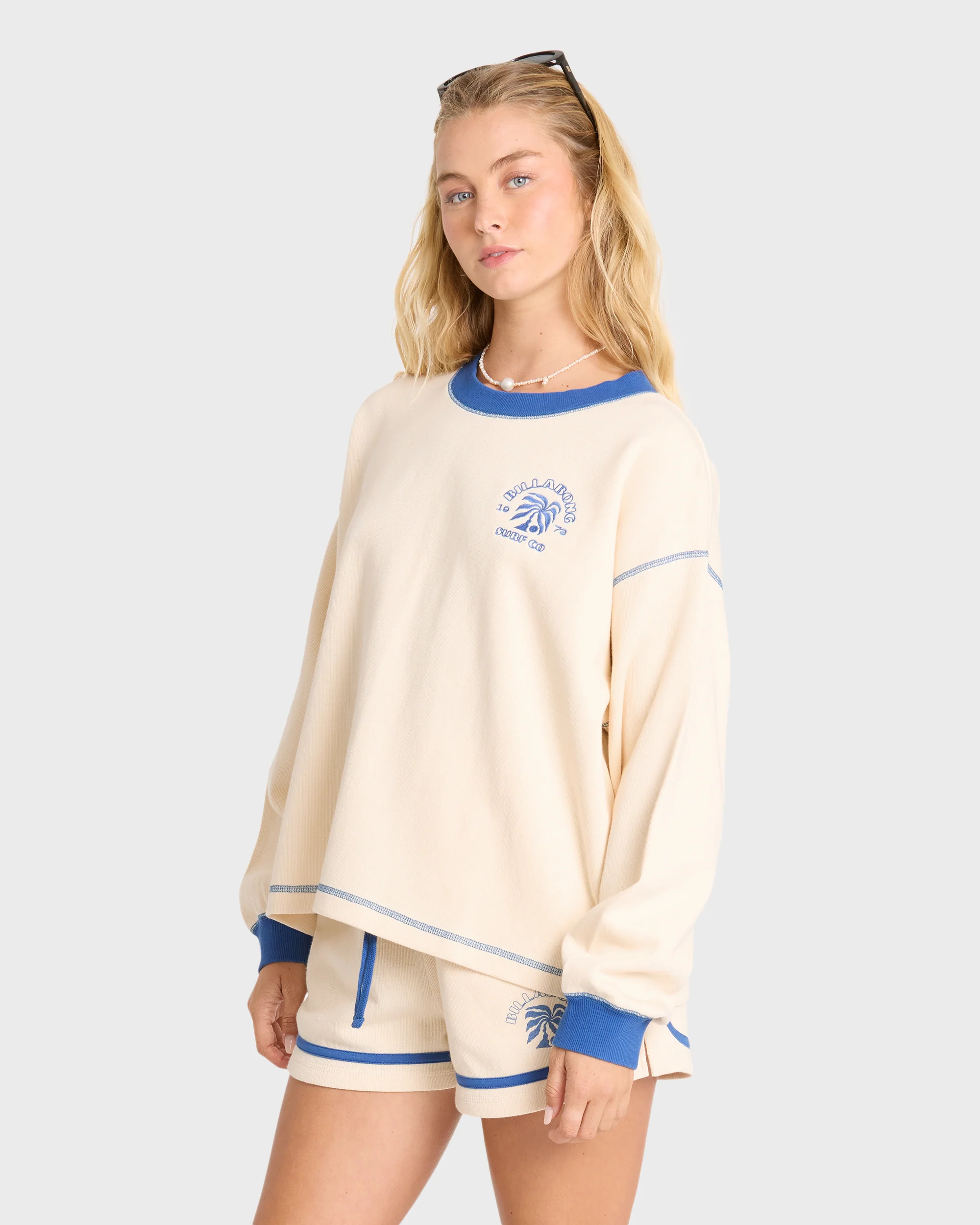 Back To It Fleece Shorts - White Cap - Image 3