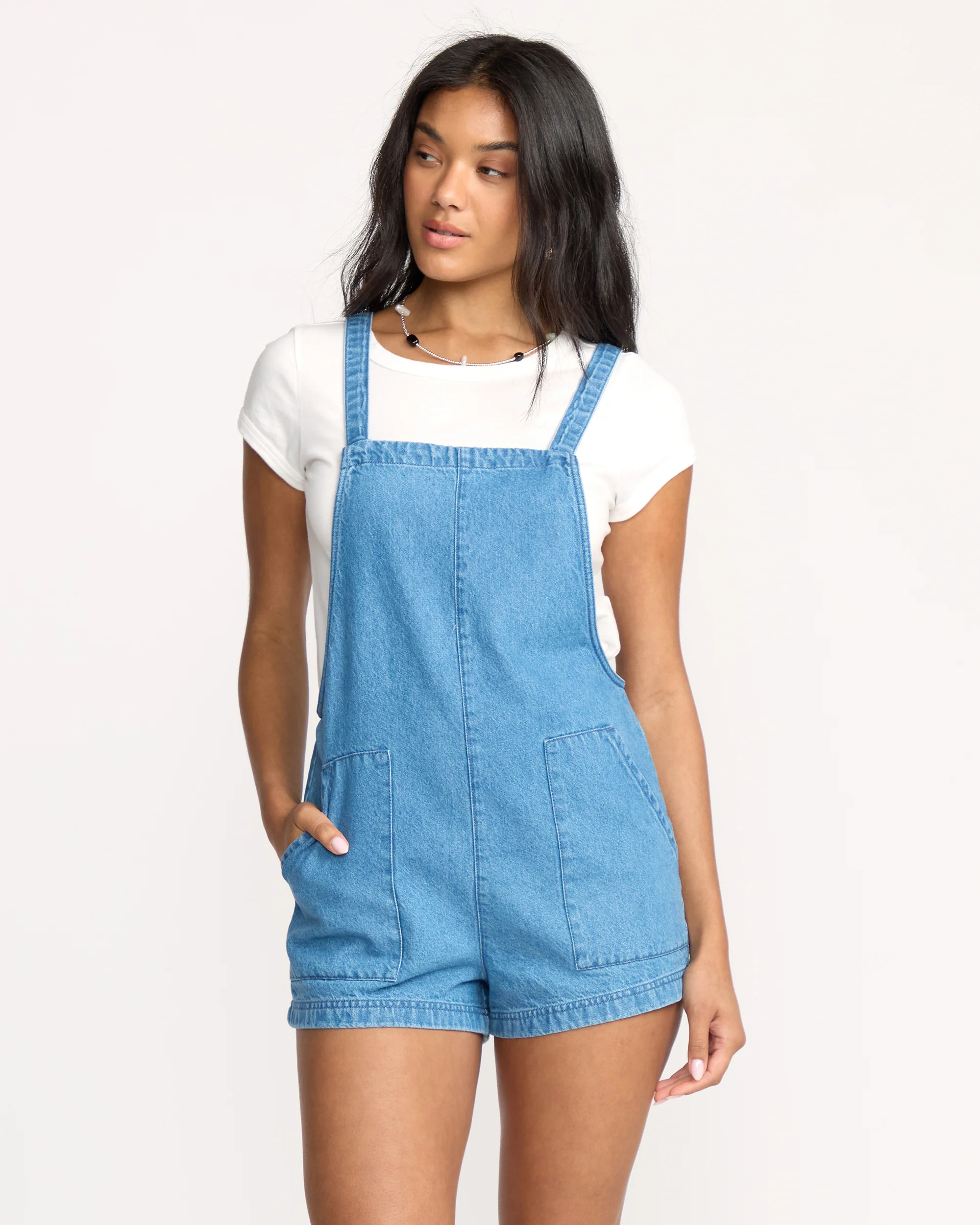 Beach Crush Denim Shortalls - Salt Washed - Image 3