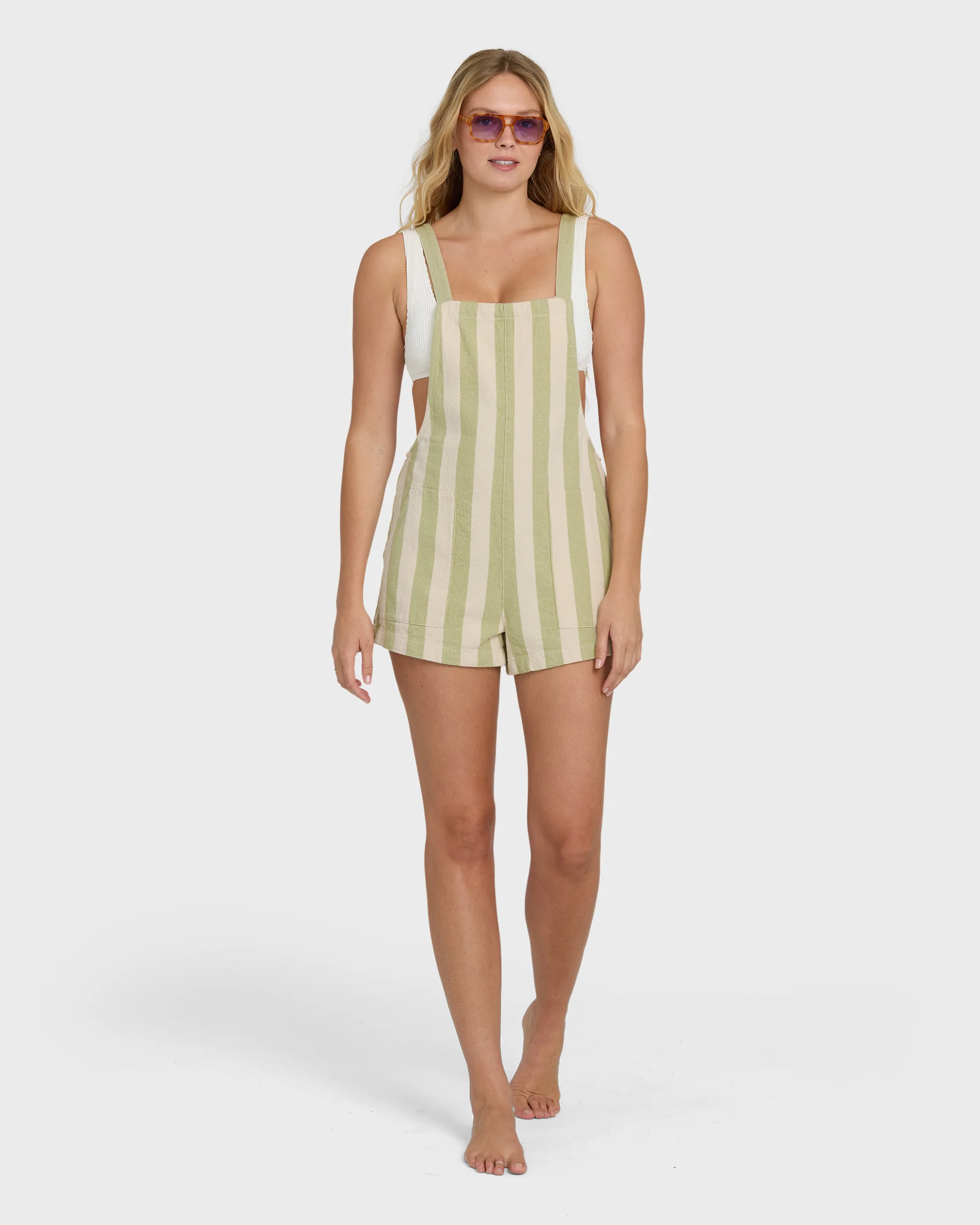 Beach Crush Yarn-Dyed Overalls - Cactus - Image 6