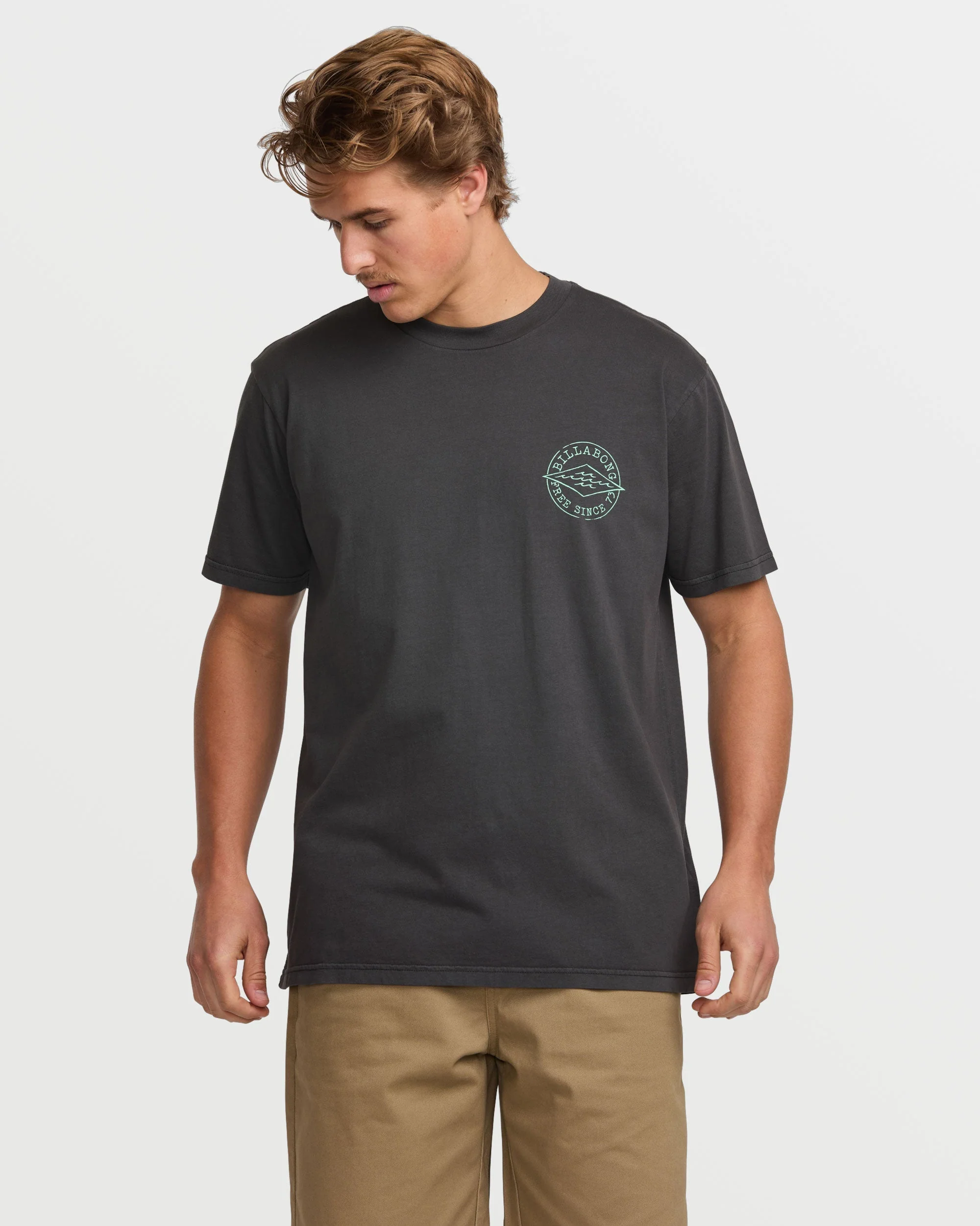 Big Dave Premium Wave Wash Short Sleeve Tee - Washed Black - Image 2