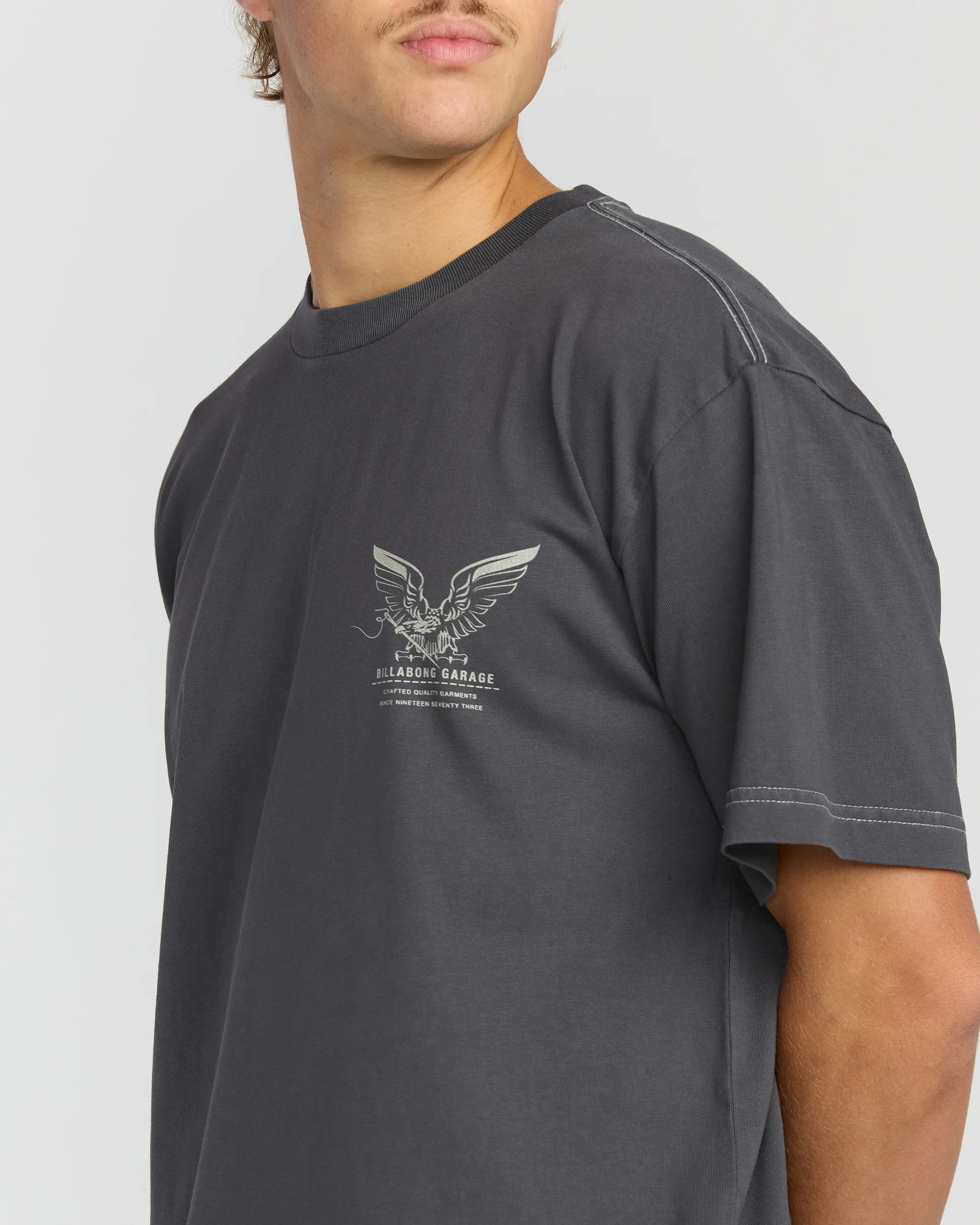 Bird Of Prey Garage OG Short Sleeve T-Shirt - Washed Black - Image 3