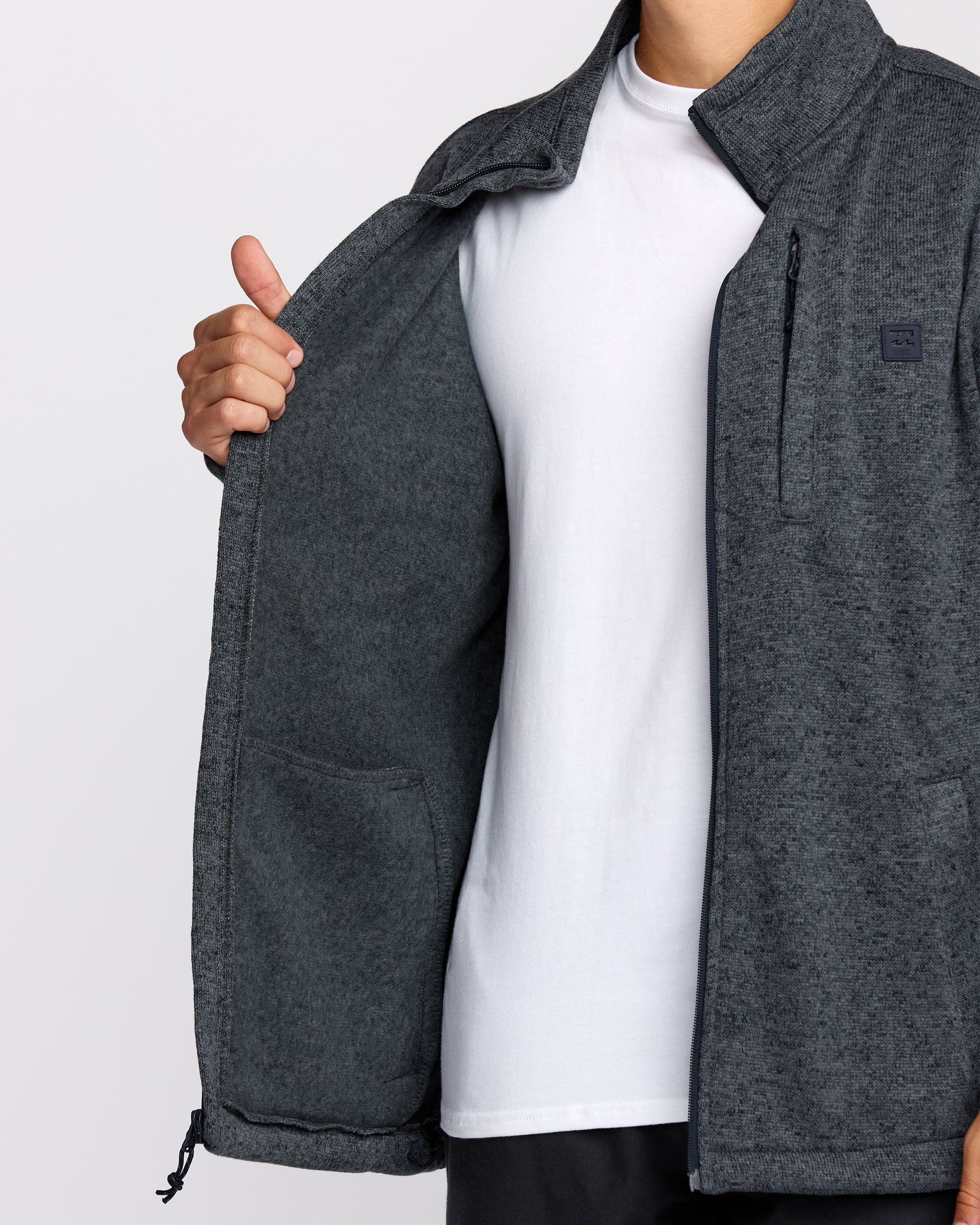 Boundary Mock Neck Zip Sweatshirt - Navy - Image 4
