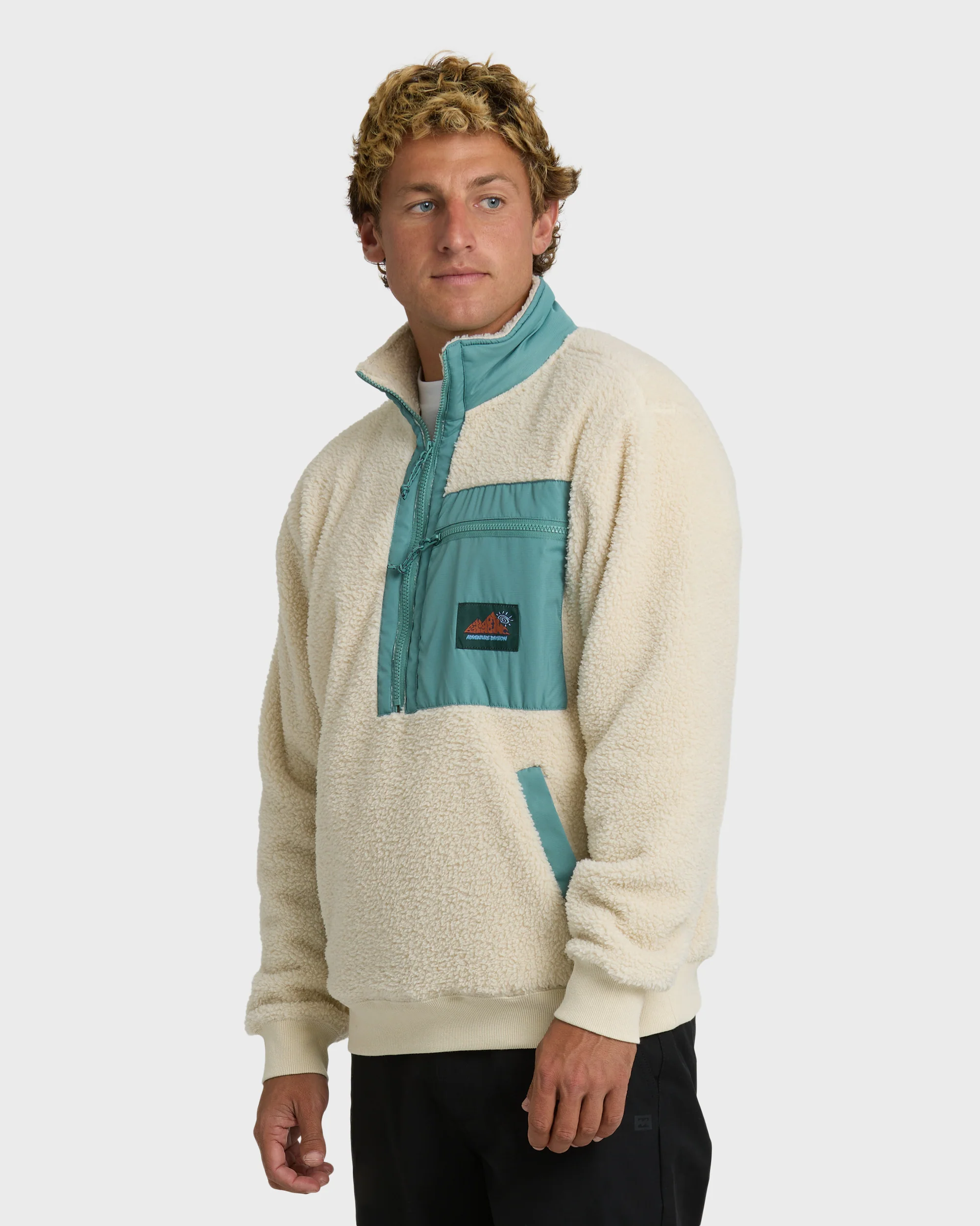 Boundary Peak Mock Neck Sherpa Fleece - Oatmeal - Image 3