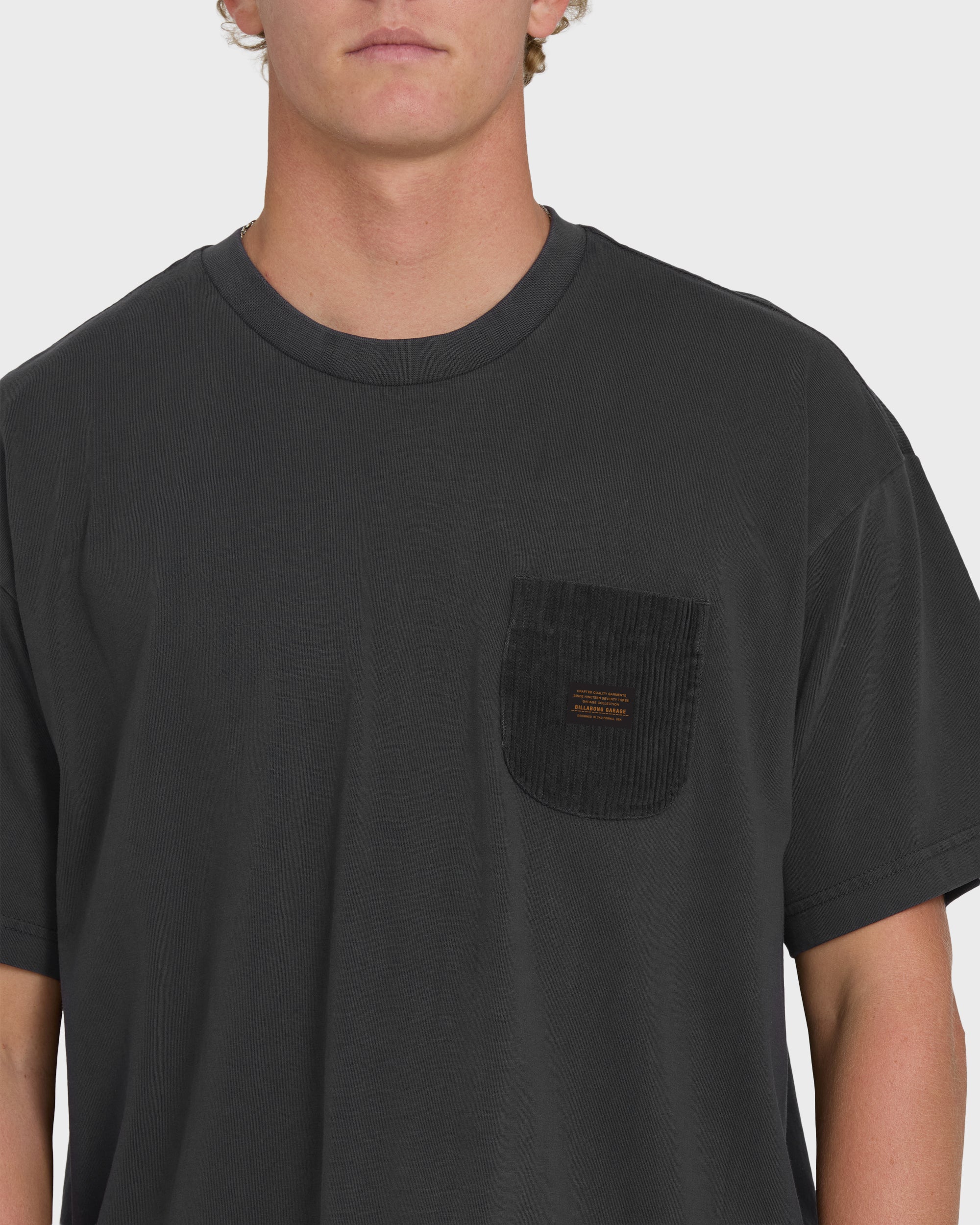 Brunswick Garage Short Sleeve Knit T-Shirt - Washed Black - Image 5