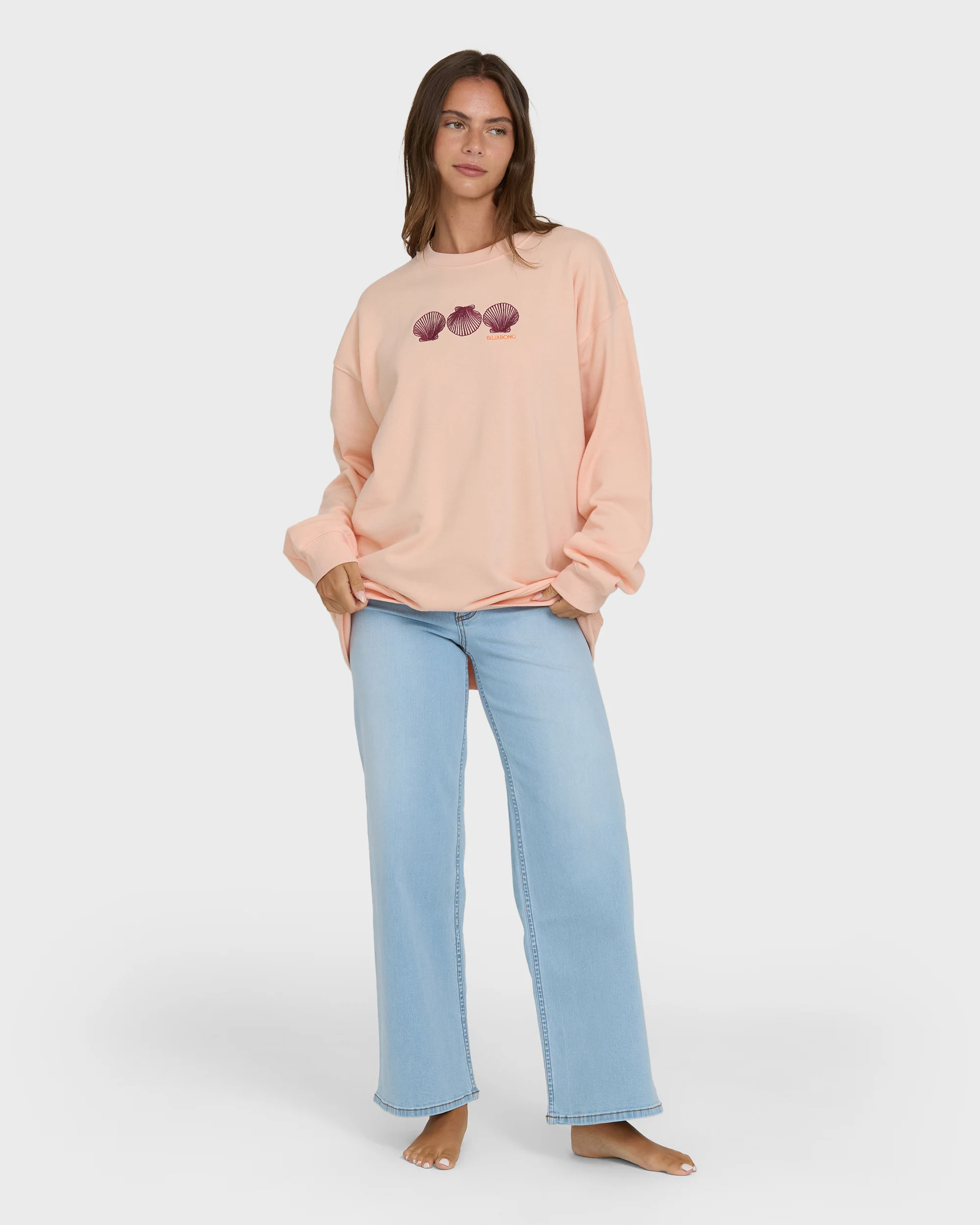 Chasing Horizons Crewneck Sweatshirt - Light Peach - Image 3