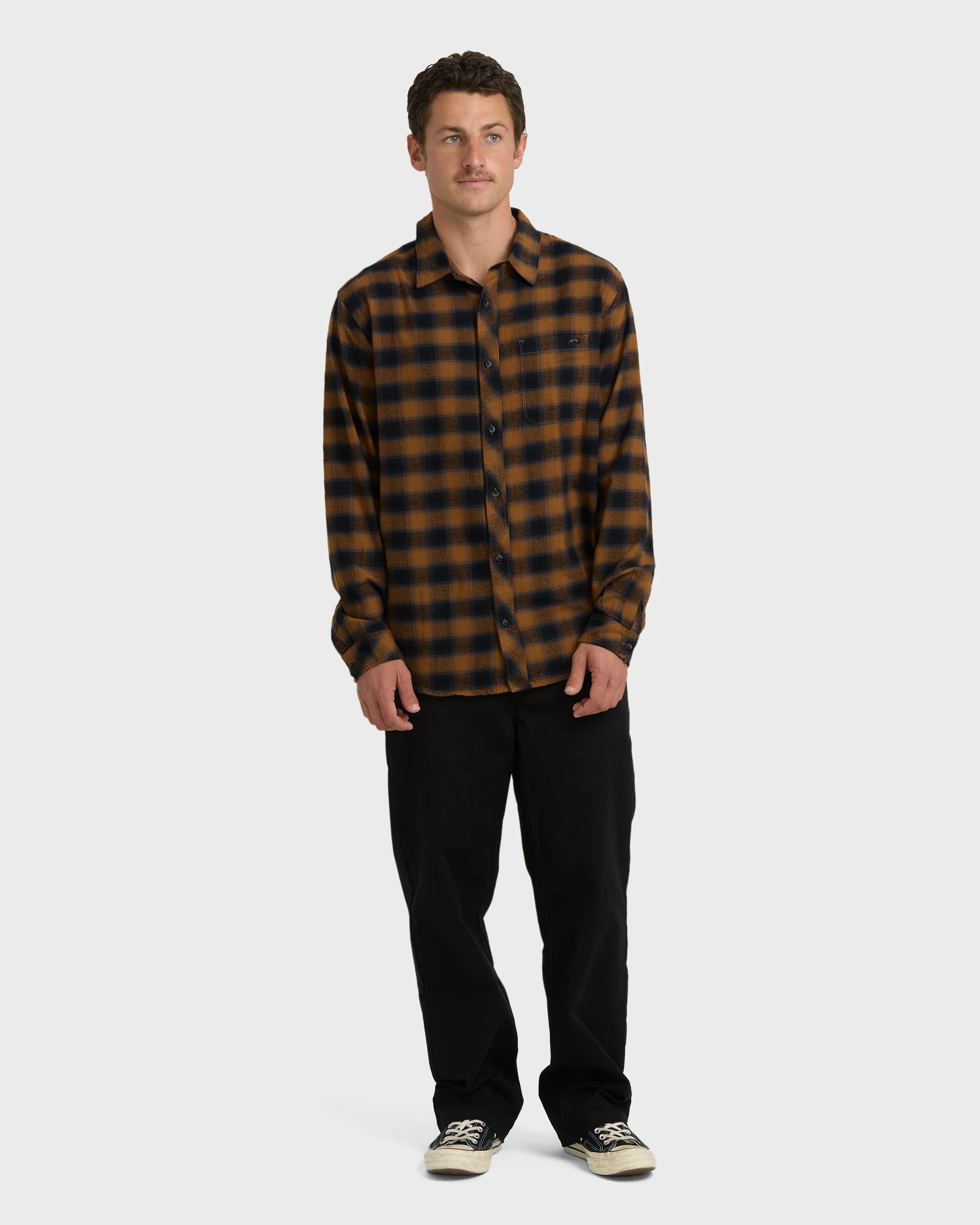 Coastline Long Sleeve Flannel Shirt - Tobacco - Image 3