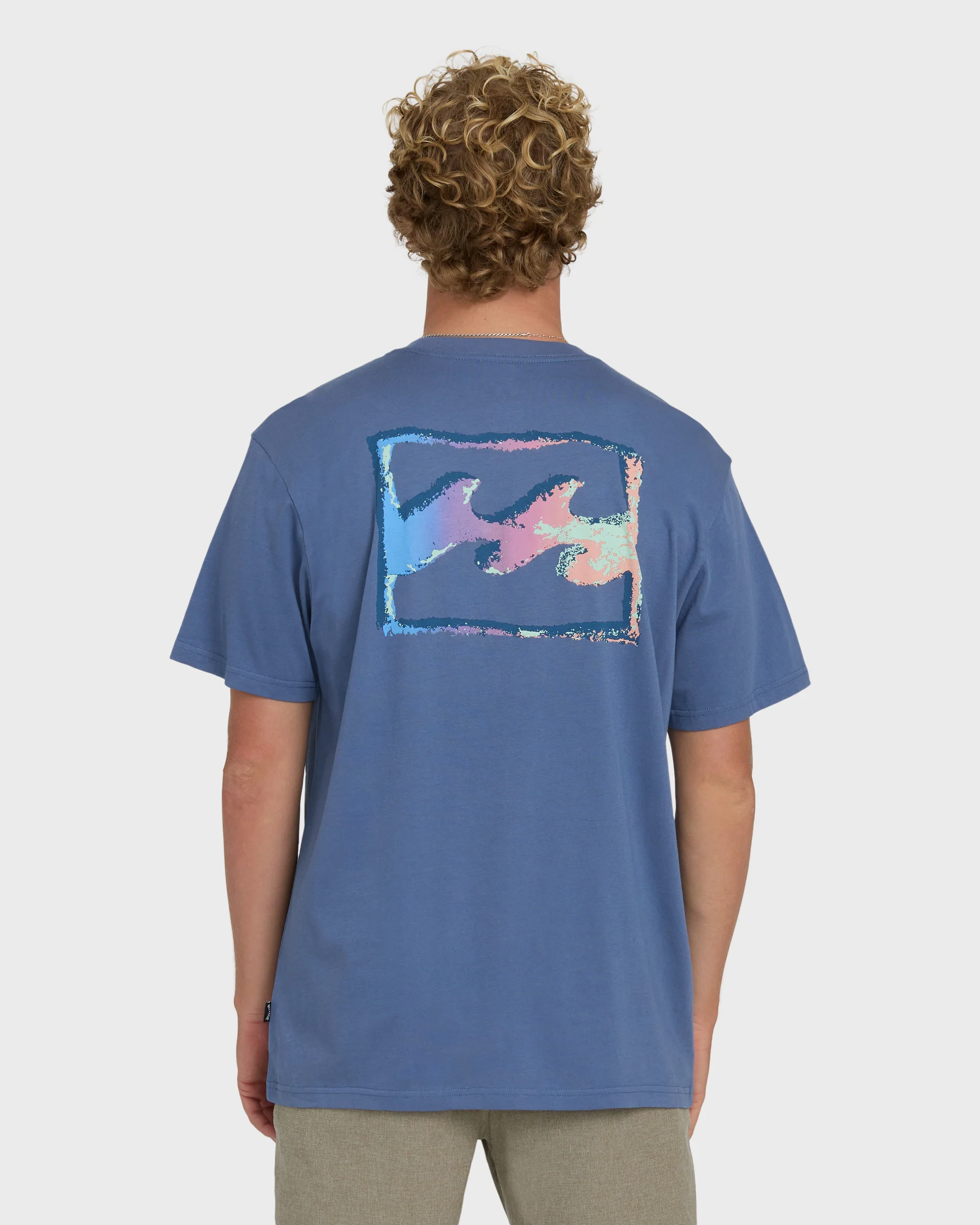 Crayon Wave Premium Short Sleeve Knit T-Shirt - Blue Horizon - Image 2