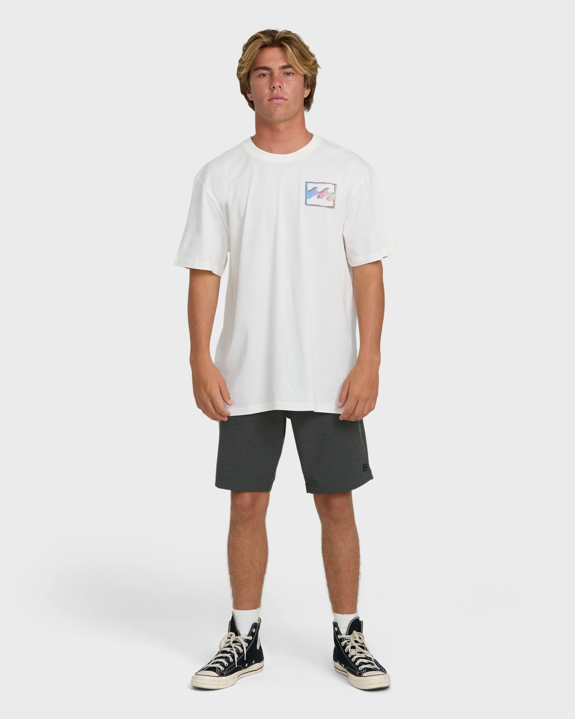 Crayon Wave Premium Short Sleeve Knit T-Shirt - Off White - Image 4