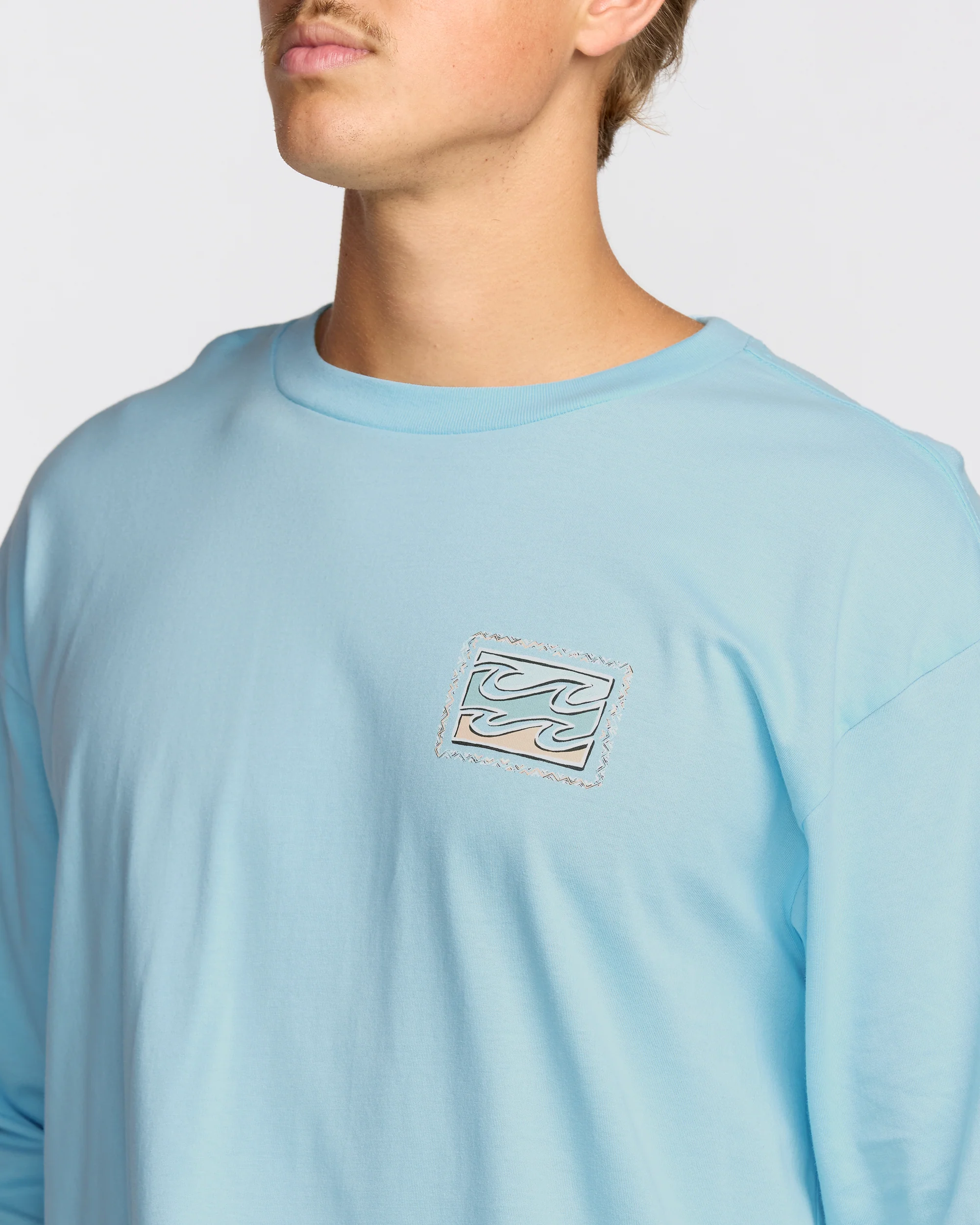 Crayon Wave Regular Long Sleeve T-Shirt - Coastal Blue - Image 5