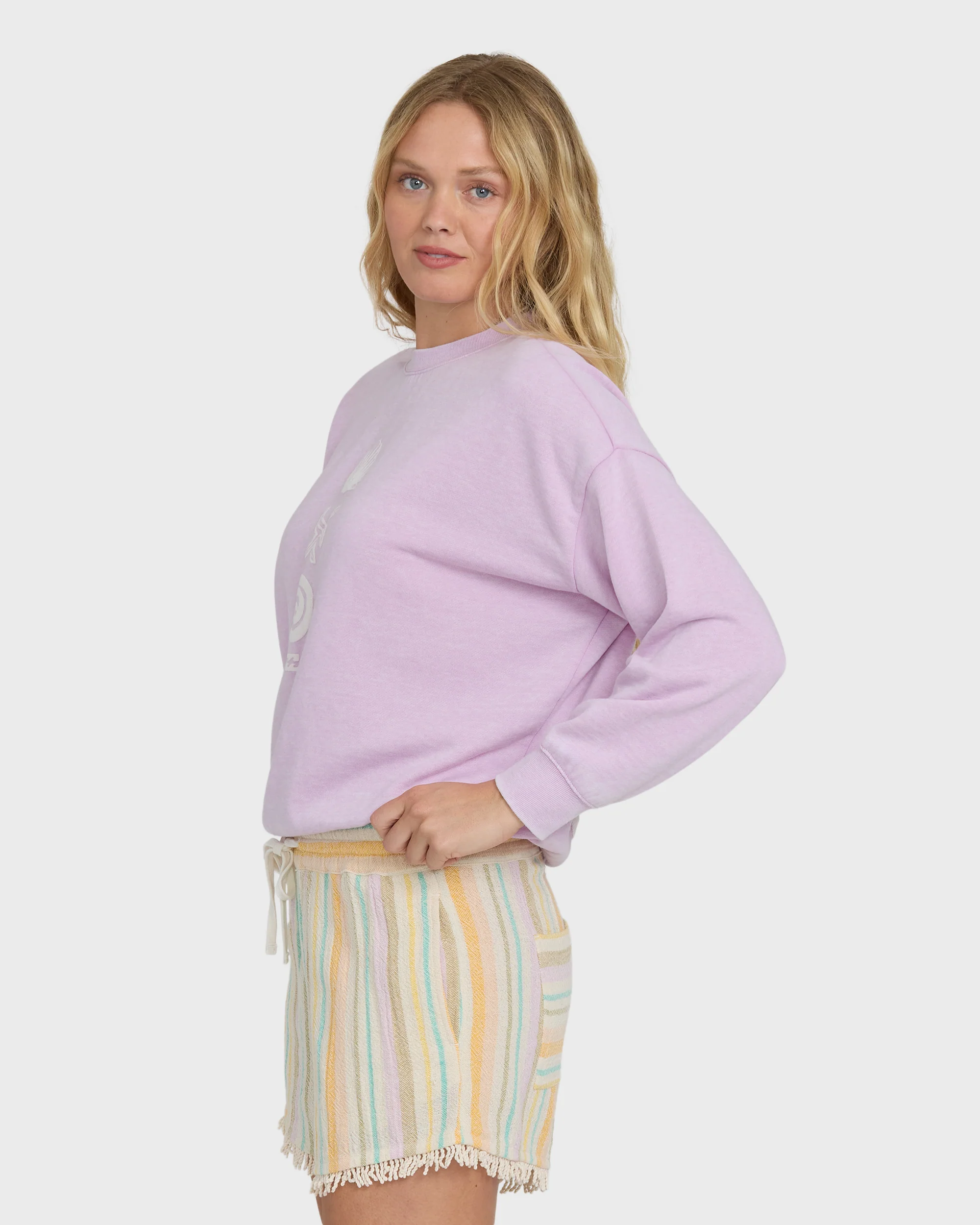 Echo Burnout Crewneck Sweatshirt - Sweet Lilac - Image 3