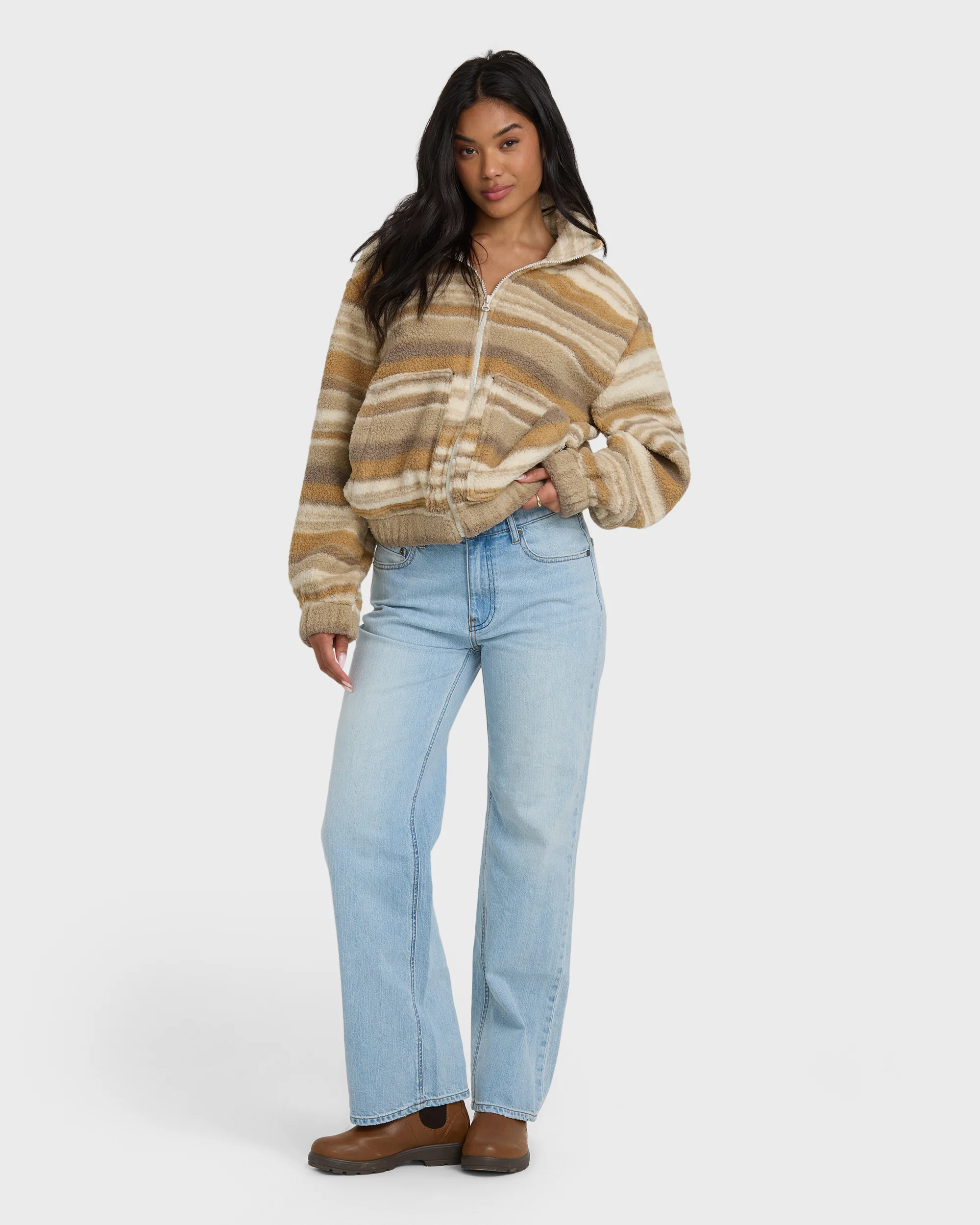 First Light Sherpa Front Zip Fleece - Coyote - Image 3