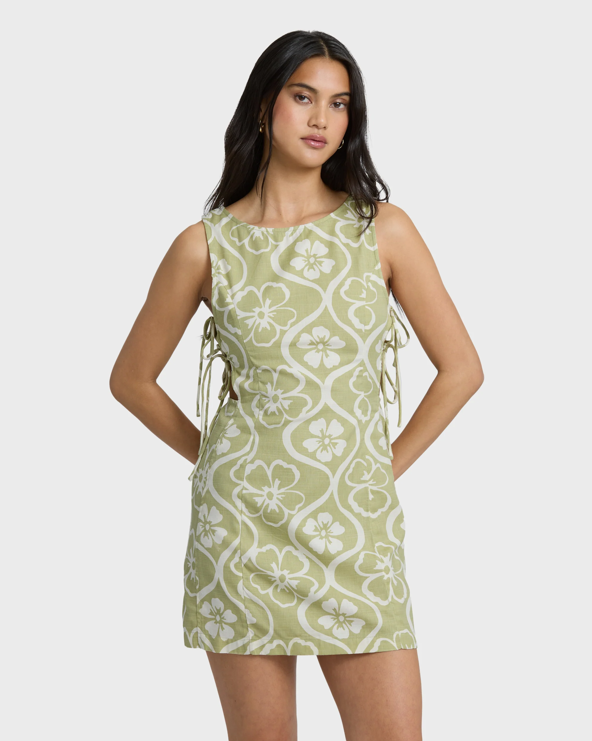 Floral Trip Mini Dress - Cactus - Image 3