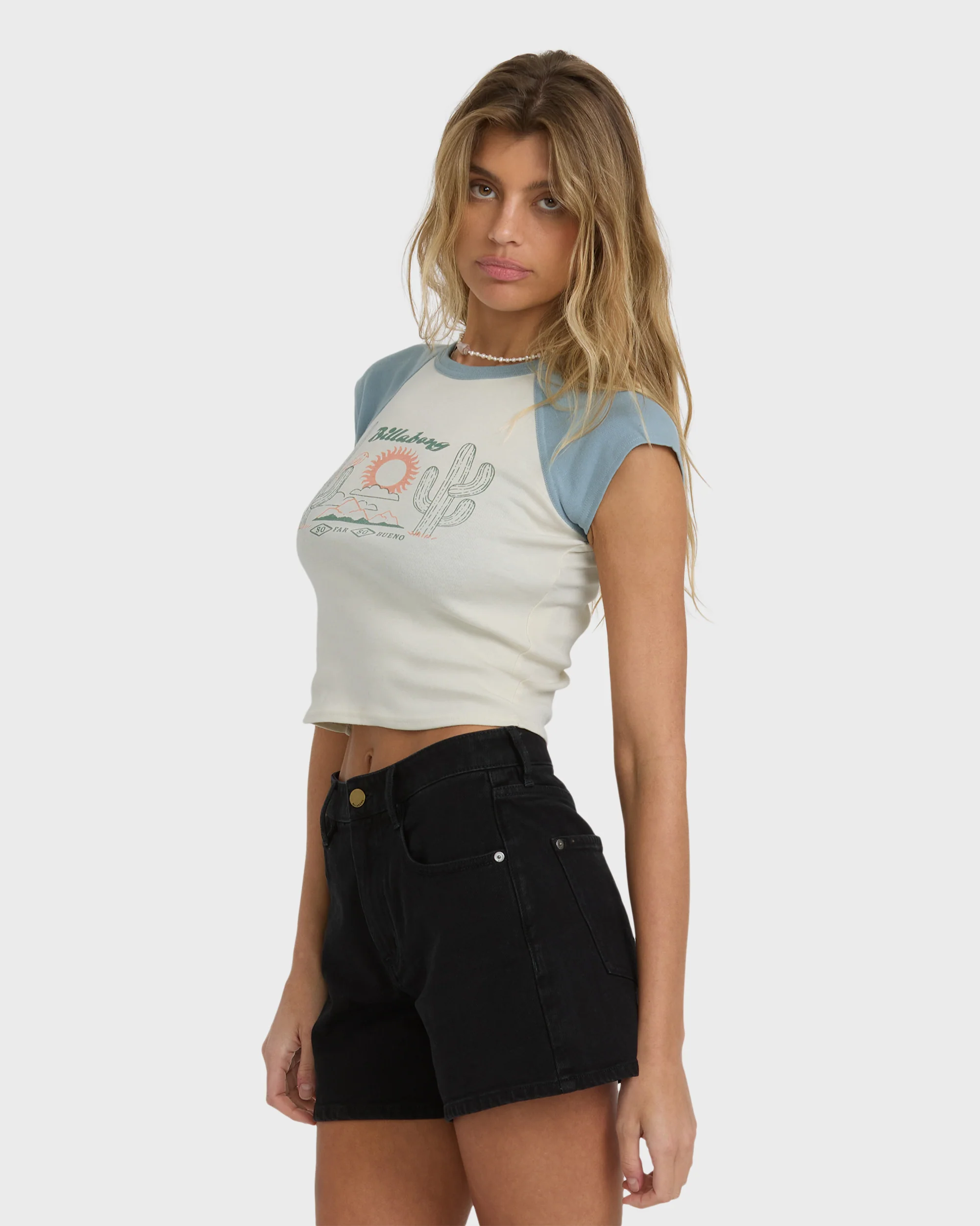 Forever Had Short Sleeve Raglan Tee - Mineral Blue - Image 6