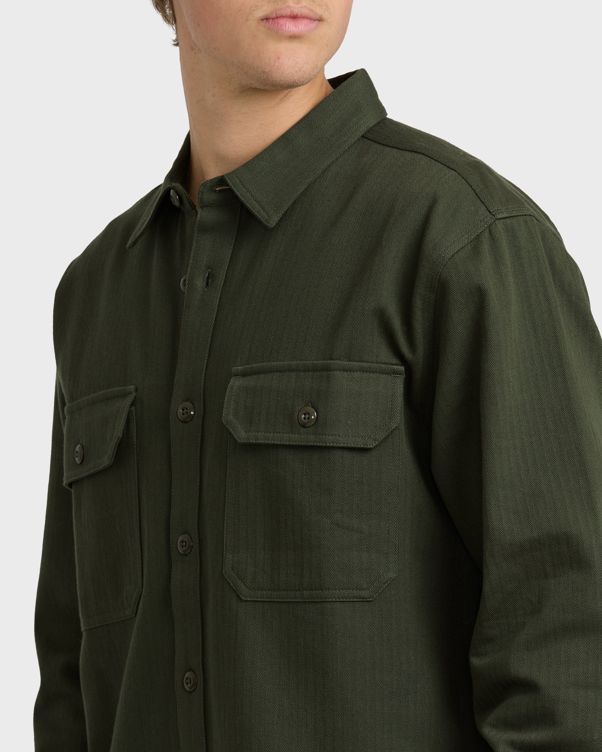 Fort Garage Long Sleeve Shirt - Olive - Image 2