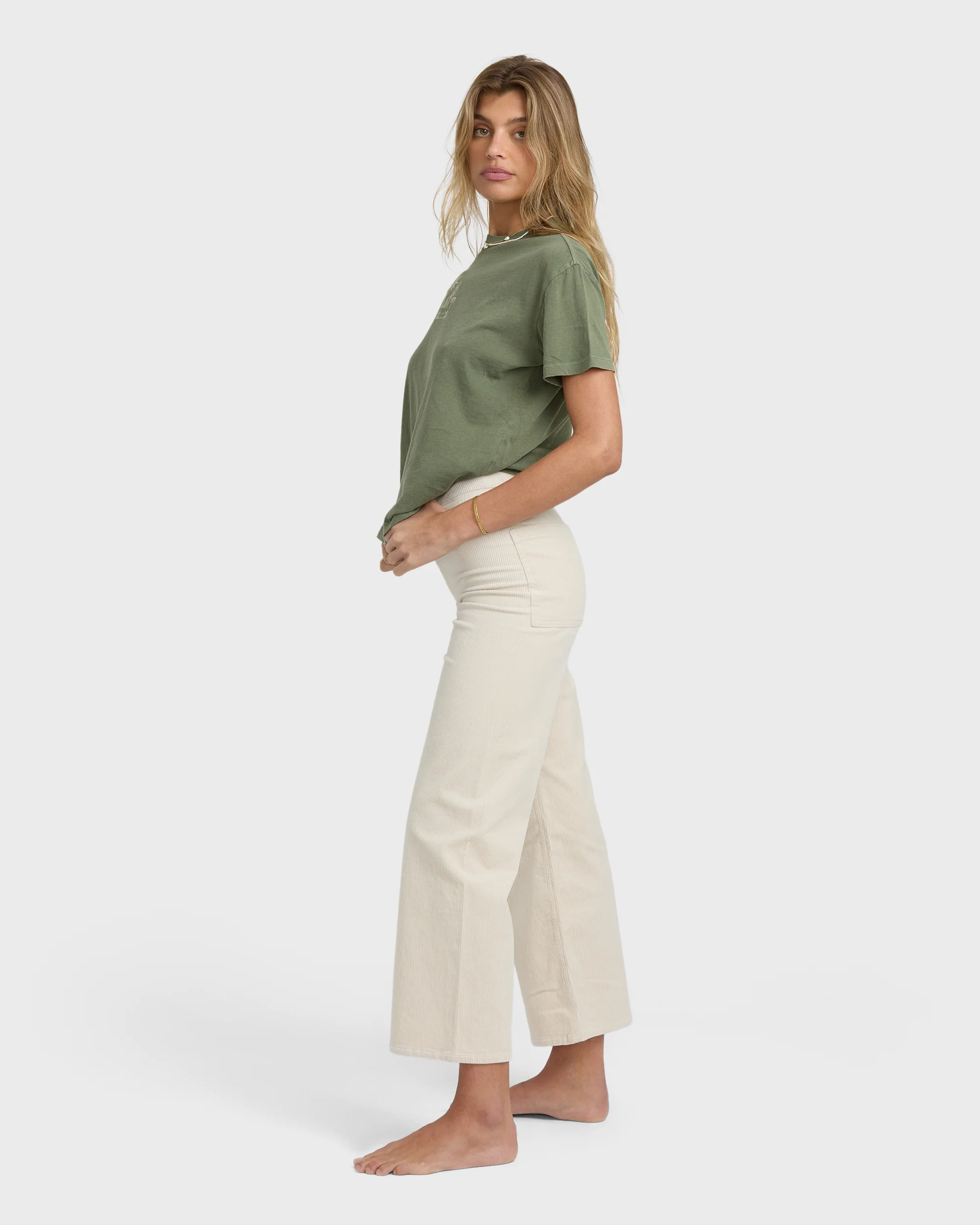 Free Fall High-Waist Cord Pants - Whitecap - Image 6
