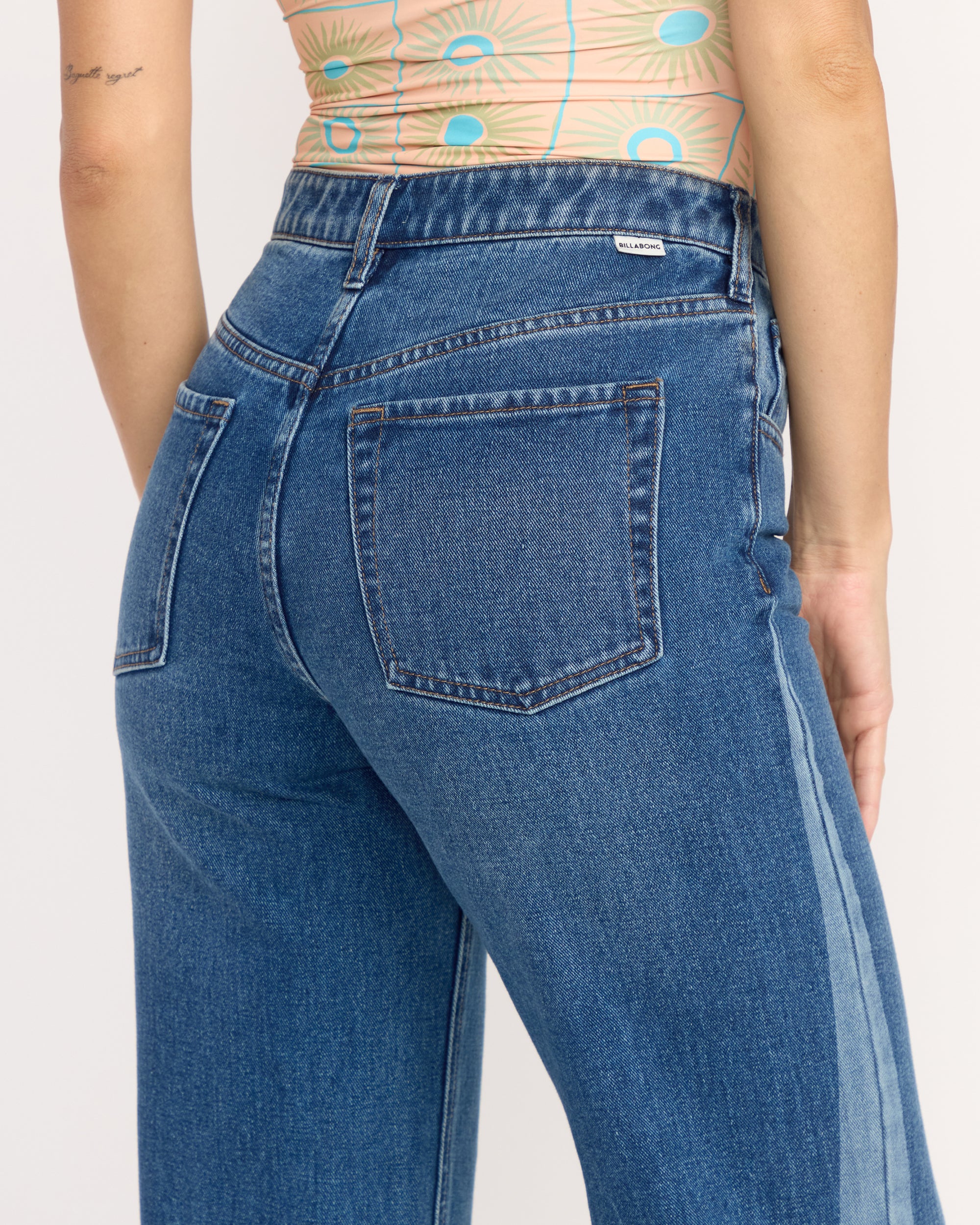 Free Fall High-Waist Denim Flare Pants - Middle Broken Blue - Image 6