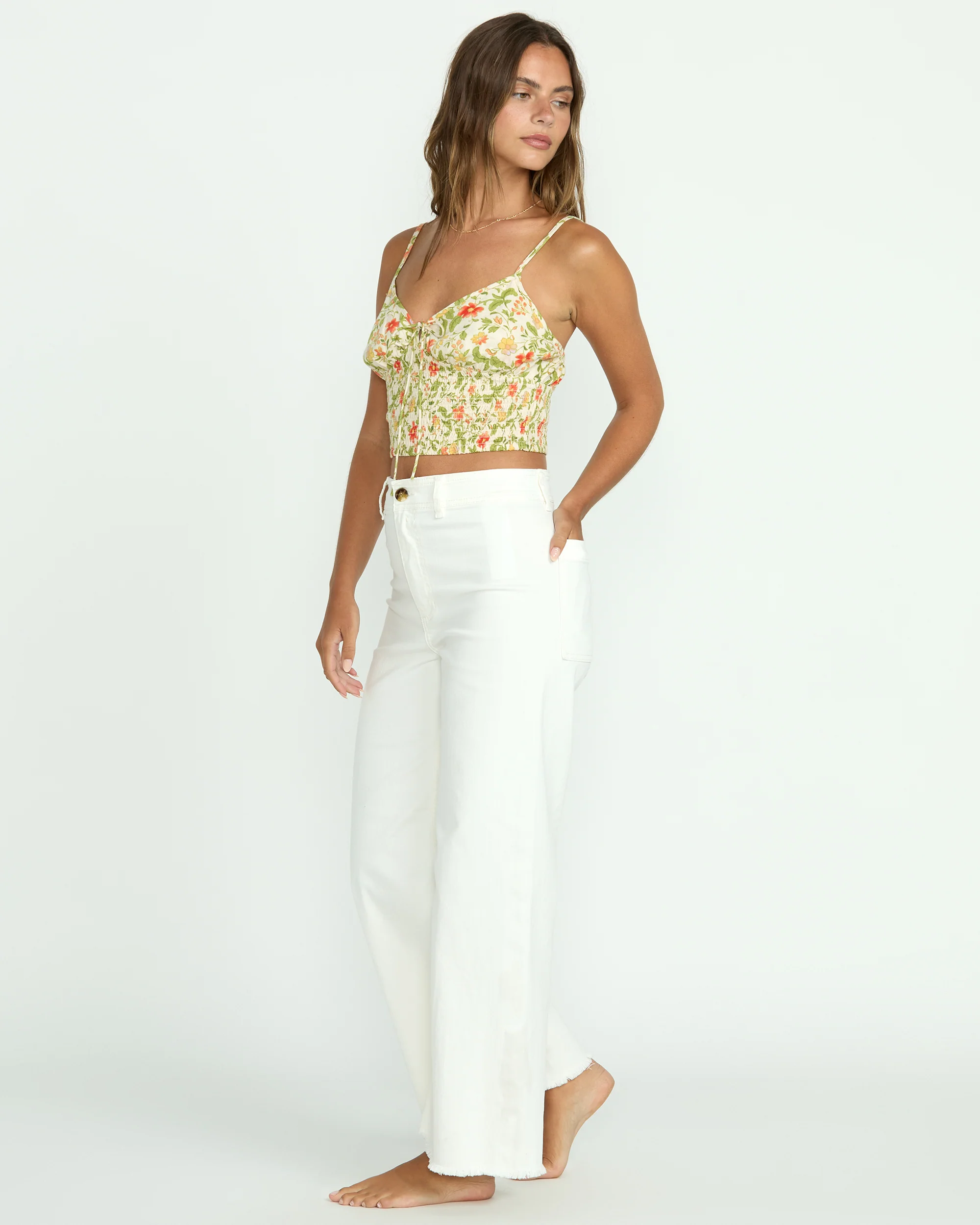 Free Fall High-Waist Twill Pants - Salt Crystal 1 - Image 4