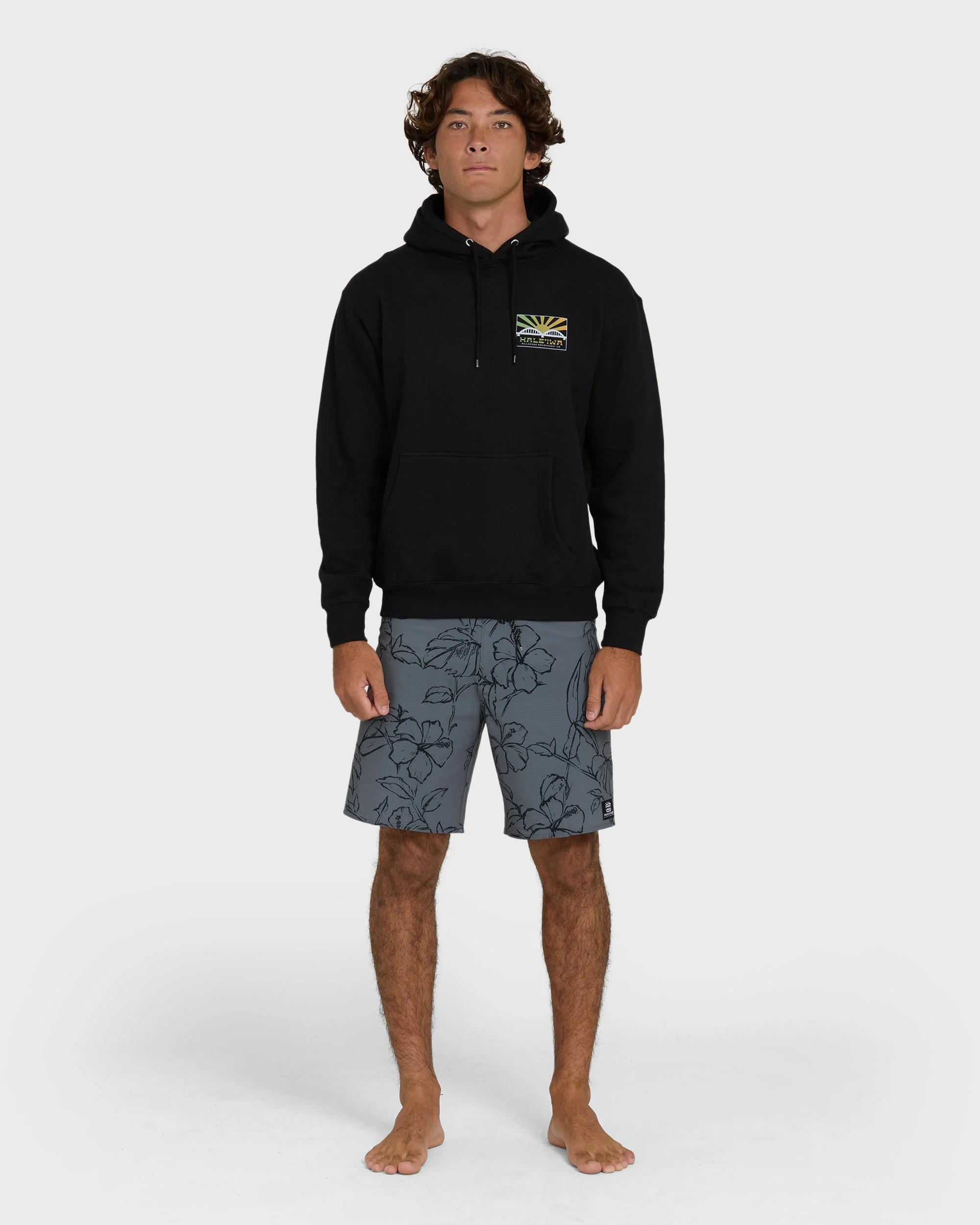 Haleiwa Rising Sun Pullover Hoodie  - Black - Image 3