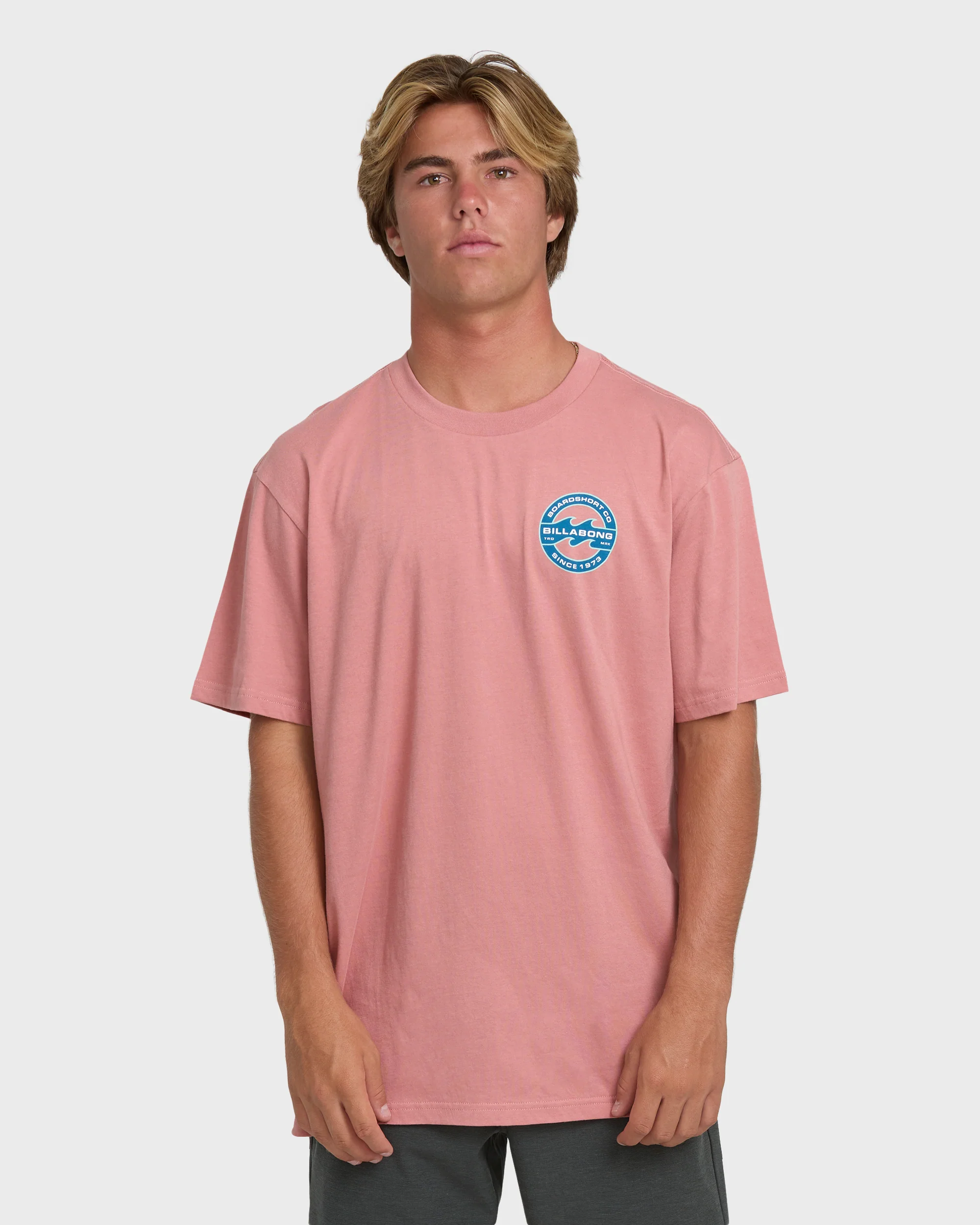 Hollow Fill Premium Short Sleeve Knit T-Shirt - Ash Rose
