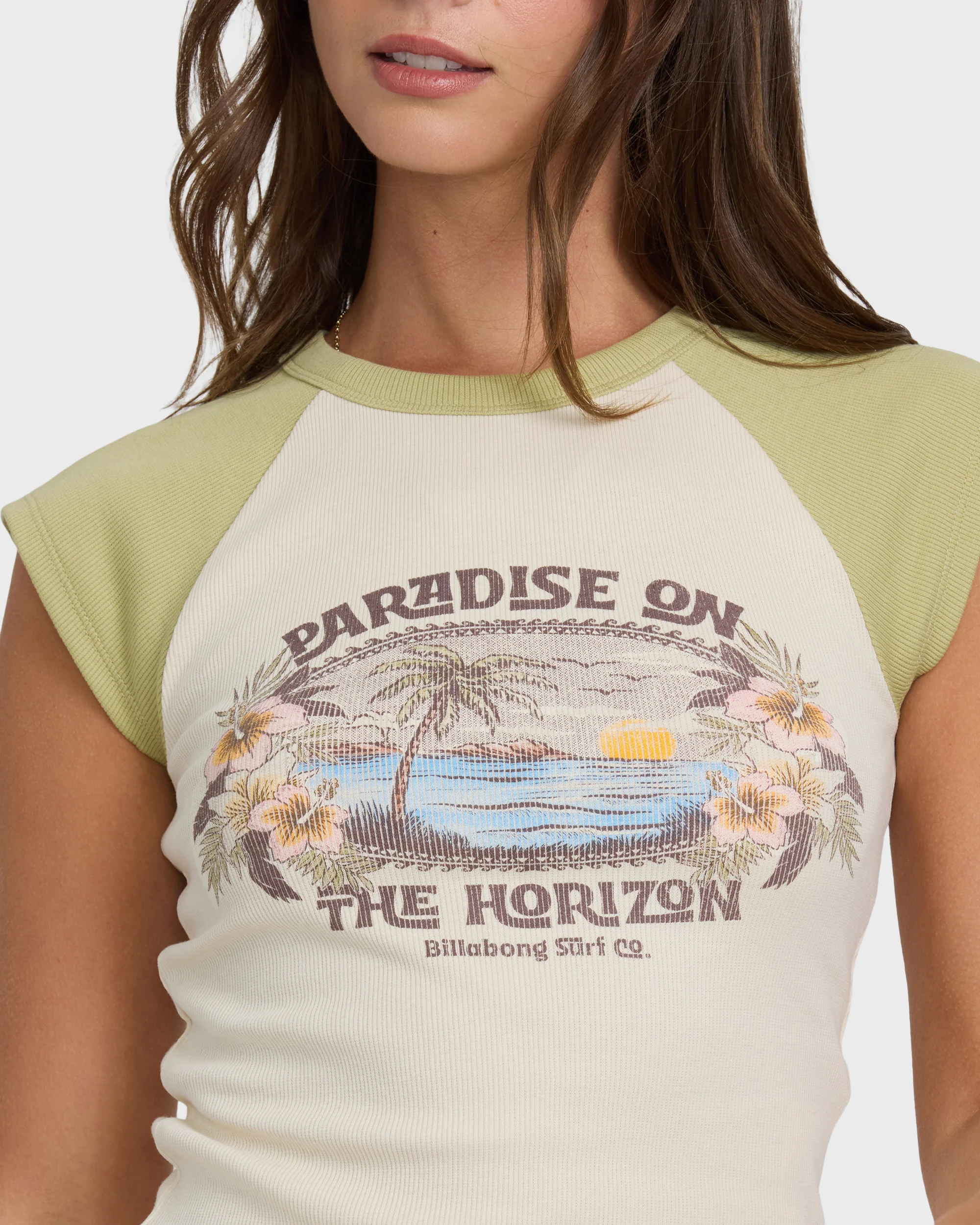 Horizon Raglan Short Sleeve Knit T-Shirt - Cactus - Image 5
