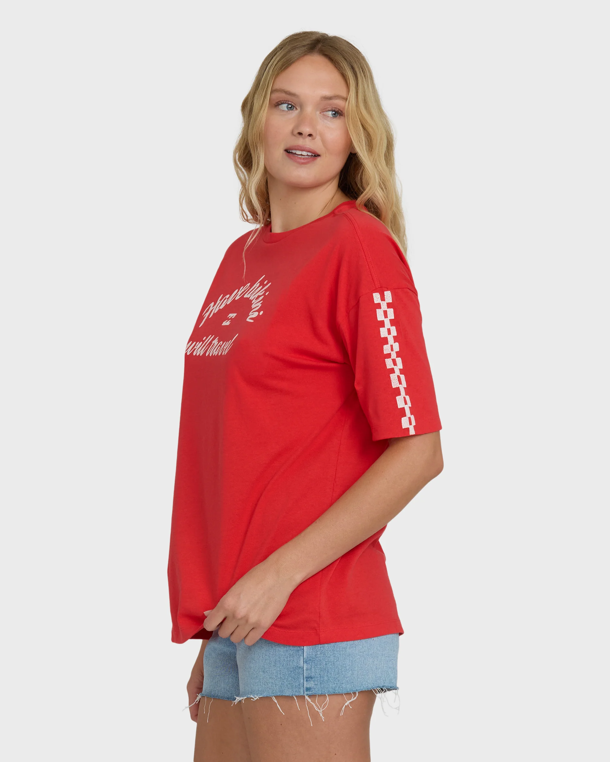 I Will Travel Short Sleeve Knit T-Shirt - Fiesta Red - Image 3