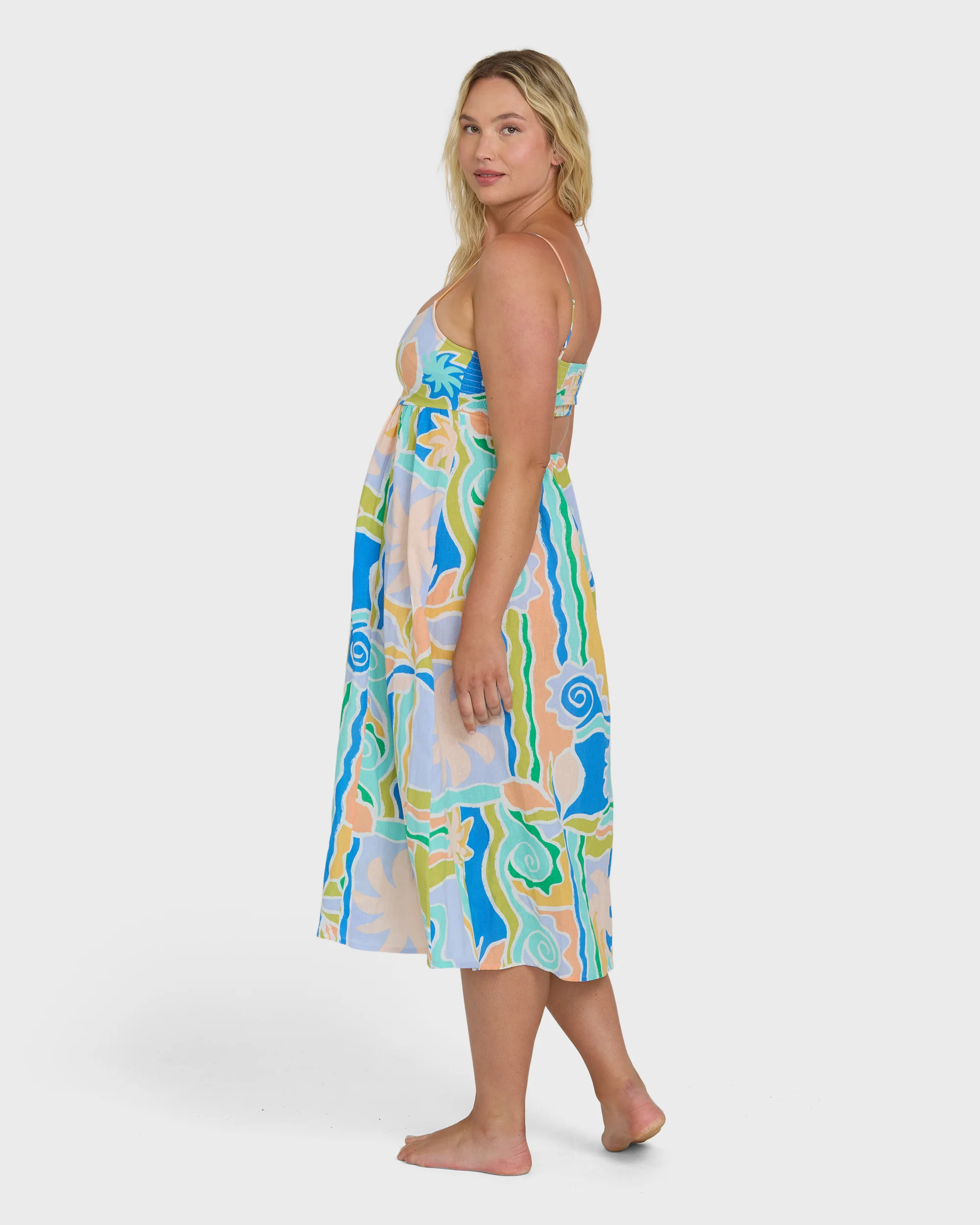 Island Life Midi Dress - Blue Multi - Image 9