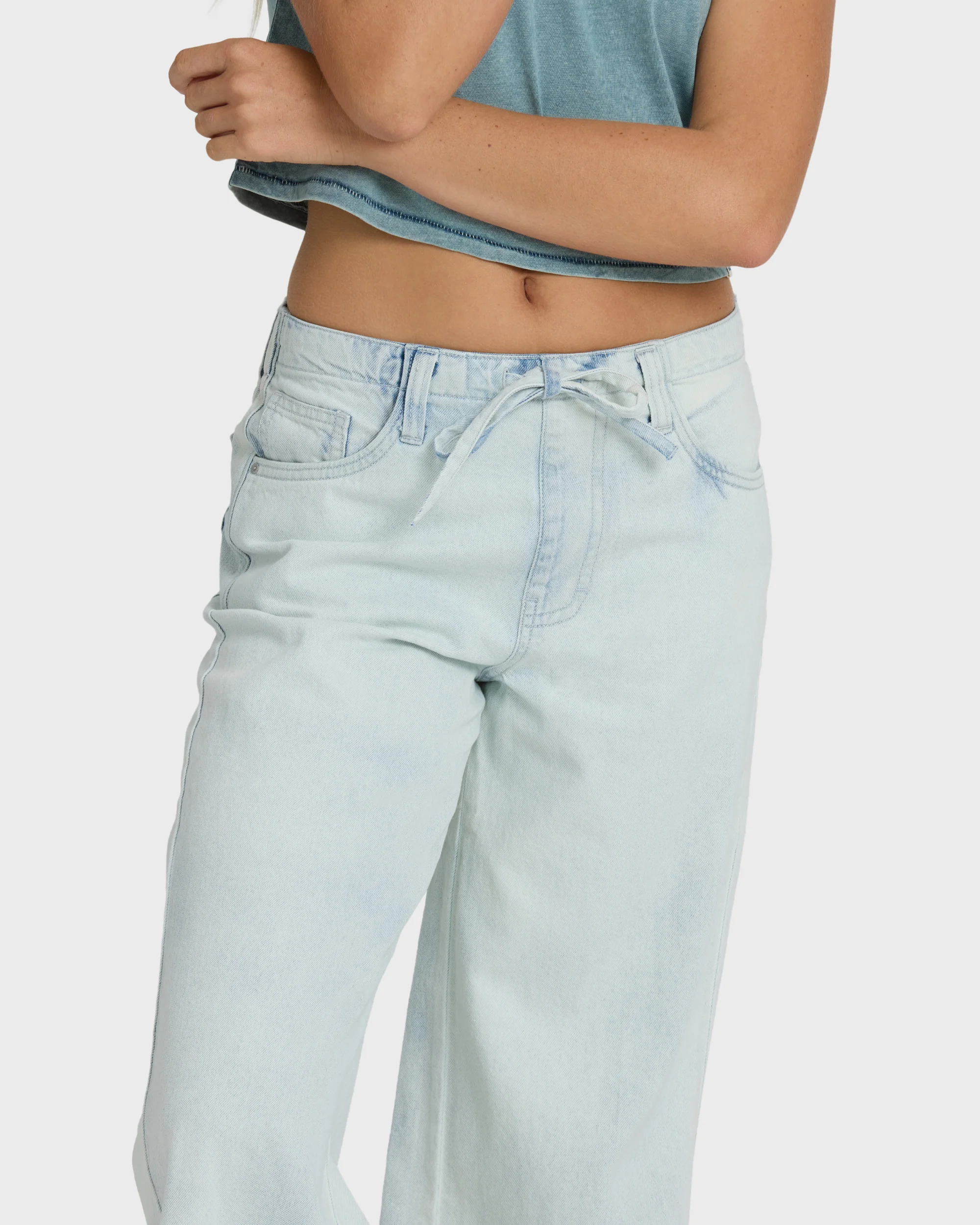 Jade Saltwashed Elastic Waist Pants - Blue Mist - Image 4