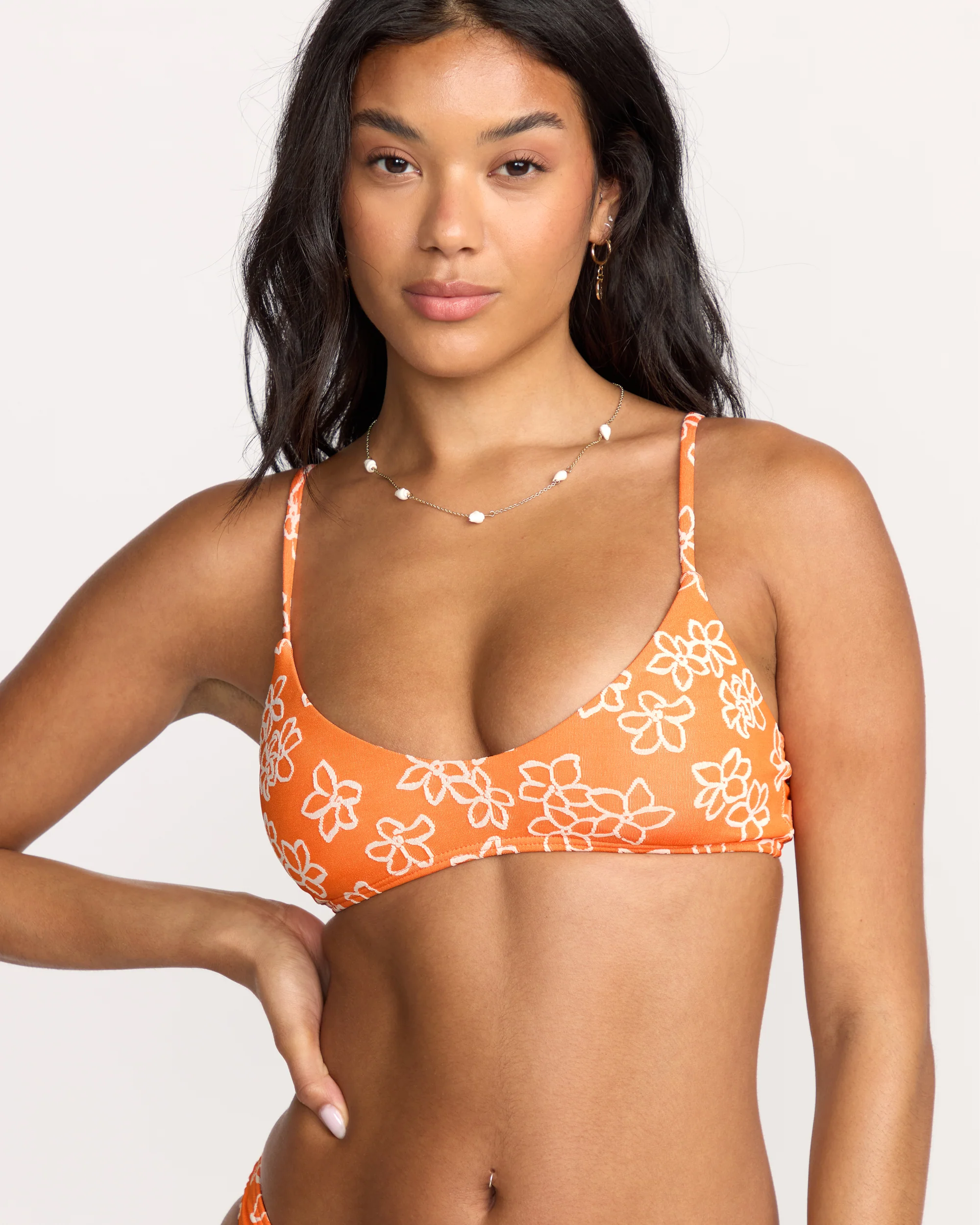 Josie Have It All V Bralette Bikini Top - Orange Pop - Image 2