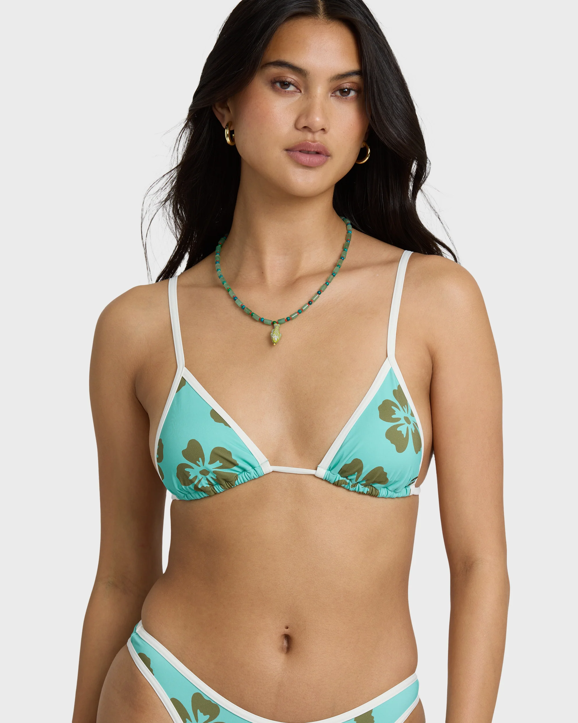Last Summer Mini Slide Triangle Bikini Top - Ocean Spray - Image 5