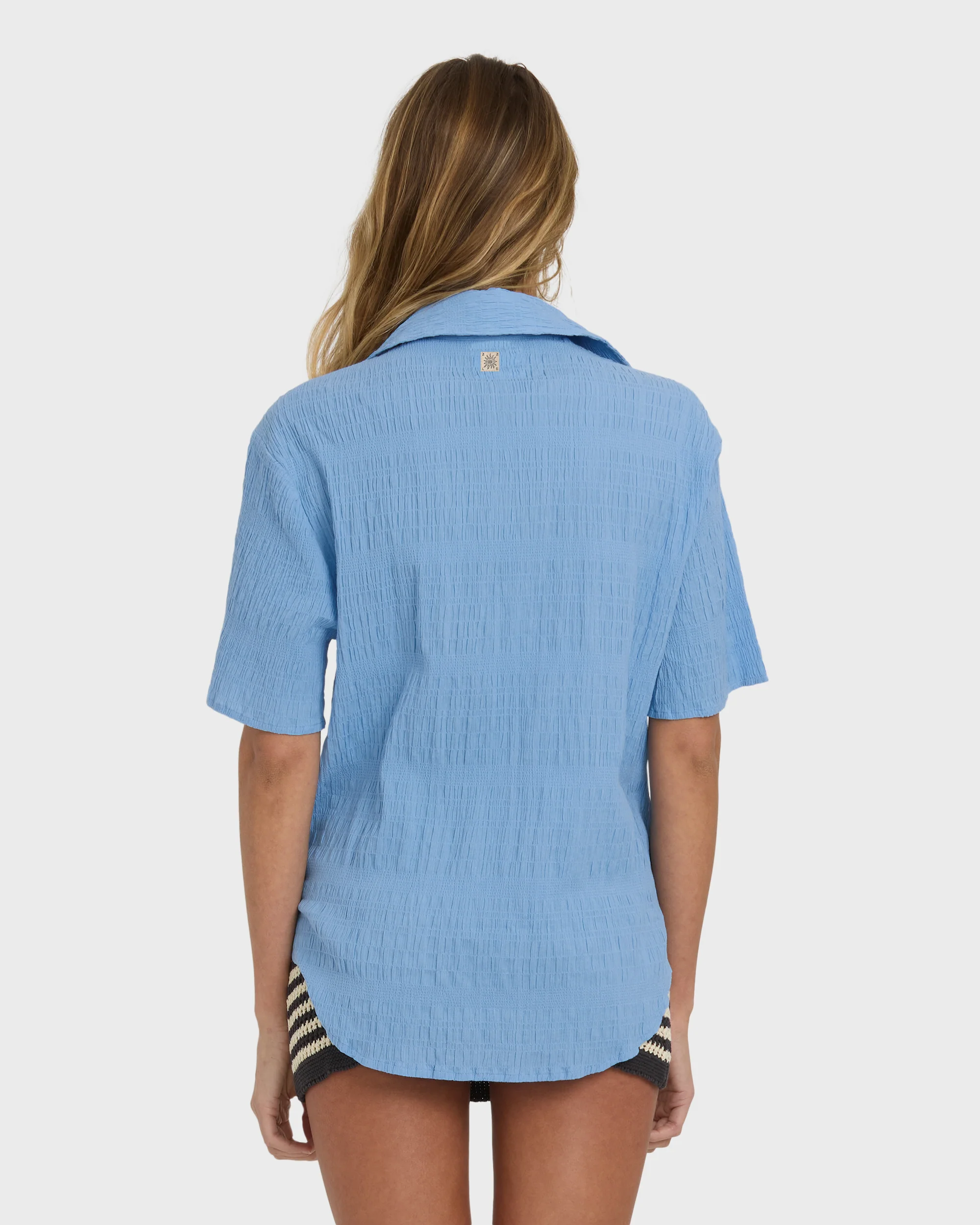 Laura Short Sleeve Shirt - Blue Drift - Image 6