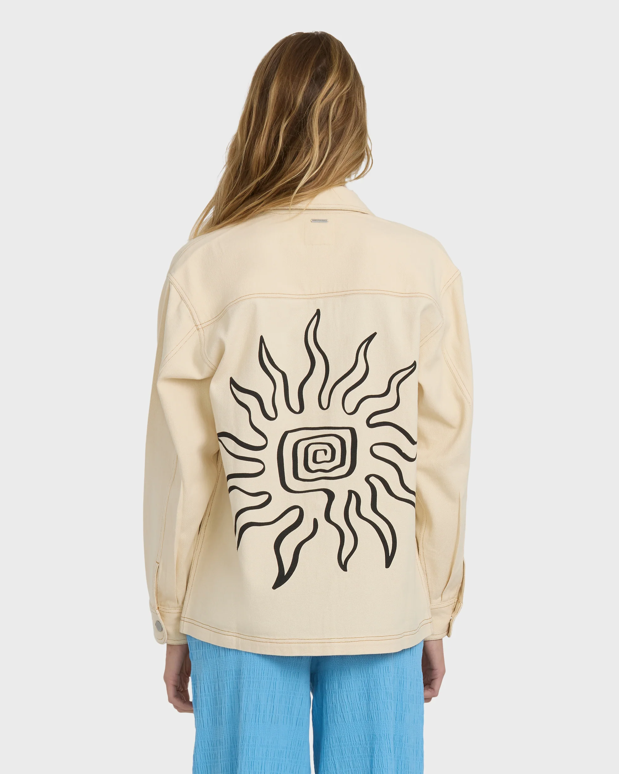 Laura Twill Shacket - Antique White - Image 4