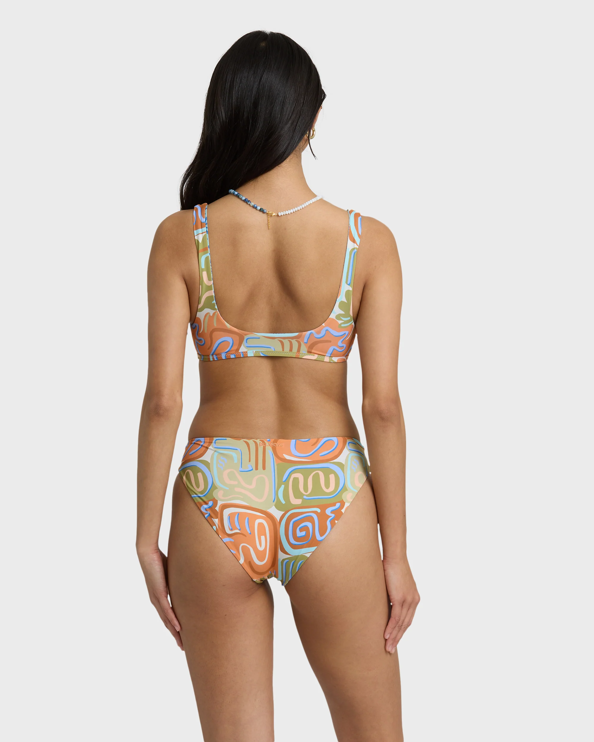 Le Surf Reversible Lowrider Full Bikini Bottom - Orange Multi - Image 5
