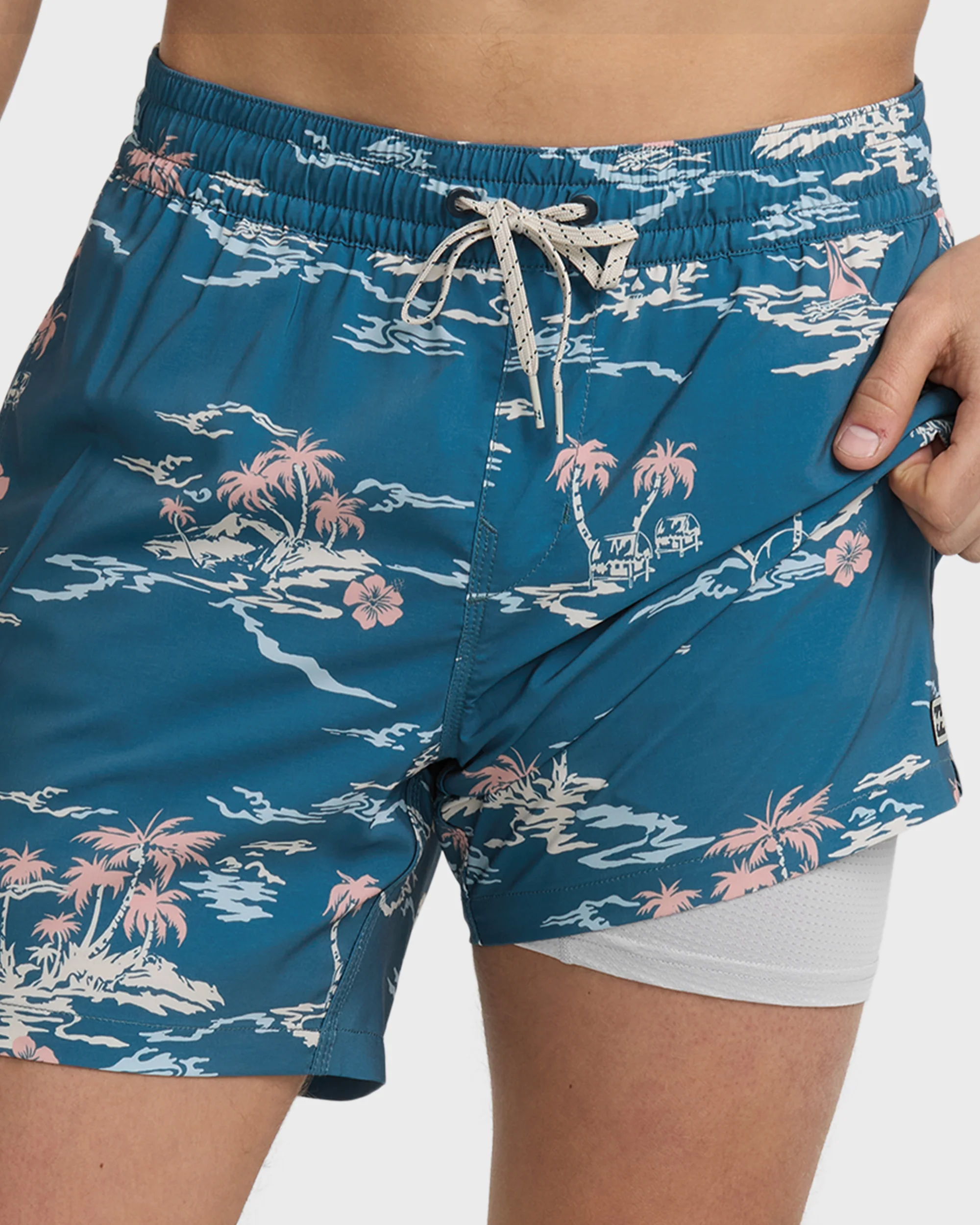 Lineup Laybacks 16" Trunks - Real Teal - Image 2