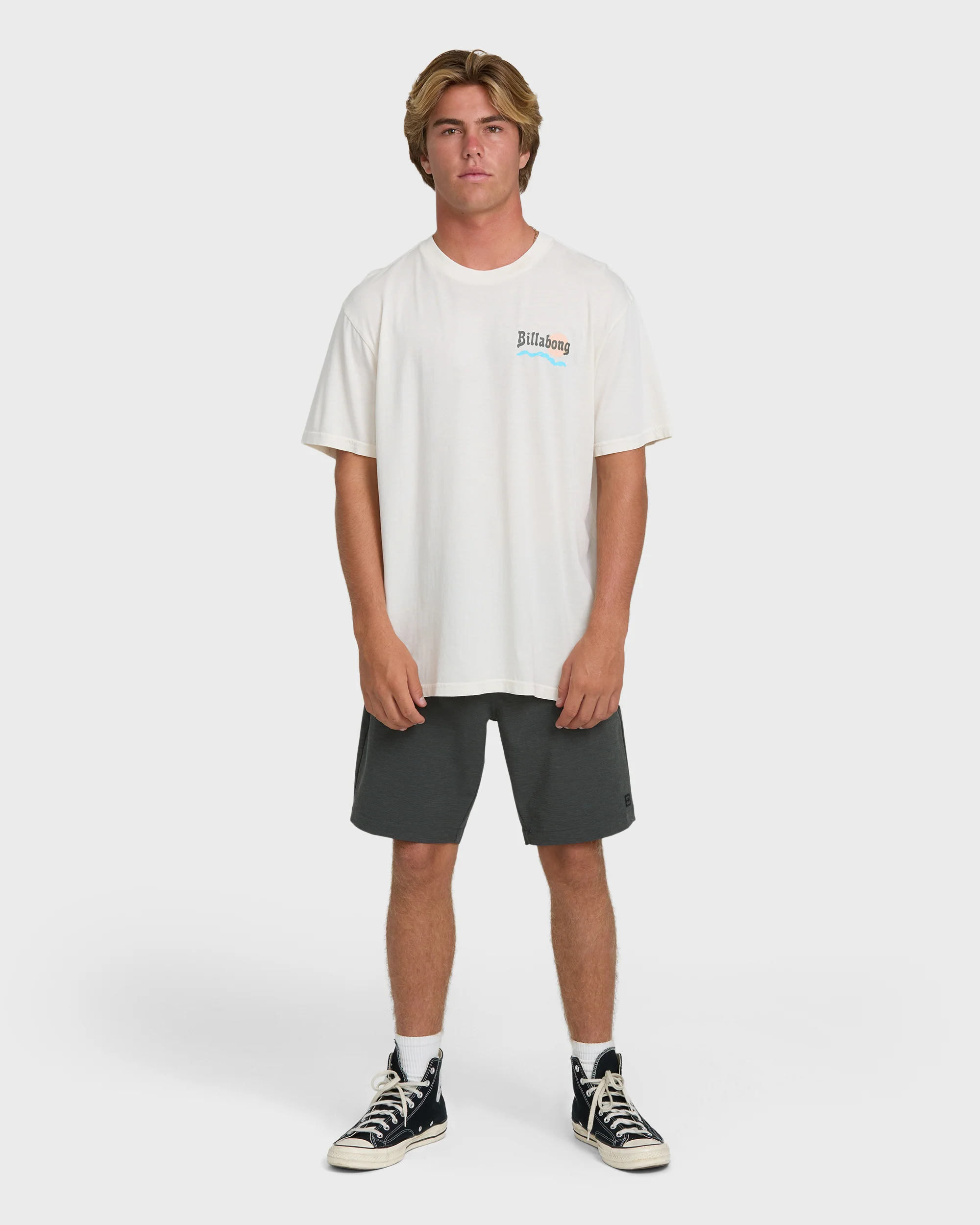 Loner Wave Washed Premium Short Sleeve Knit T-Shirt - Off White - Image 4
