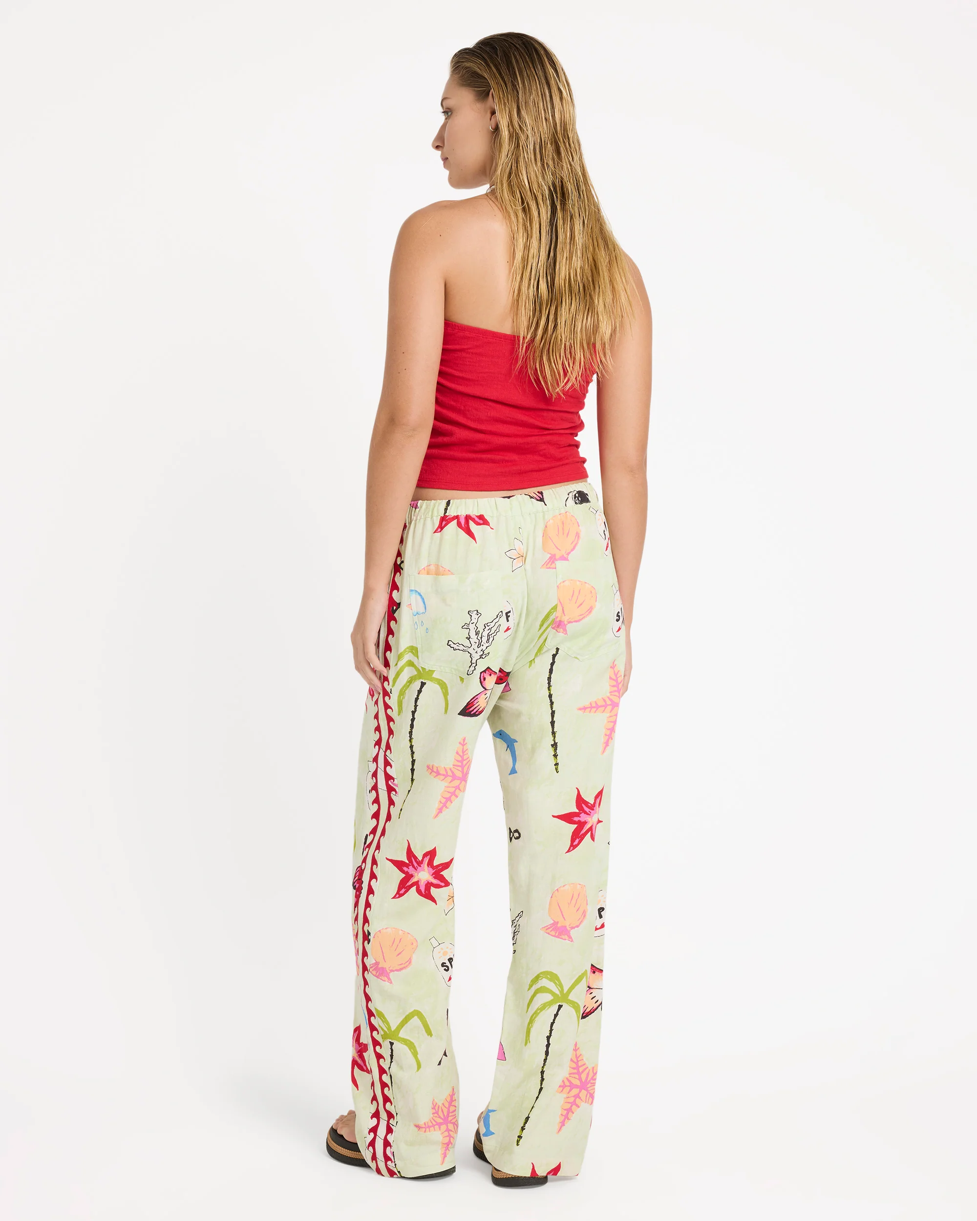 Lottie Hall Woven Elastic Waist Pants - Sunny Lime - Image 9