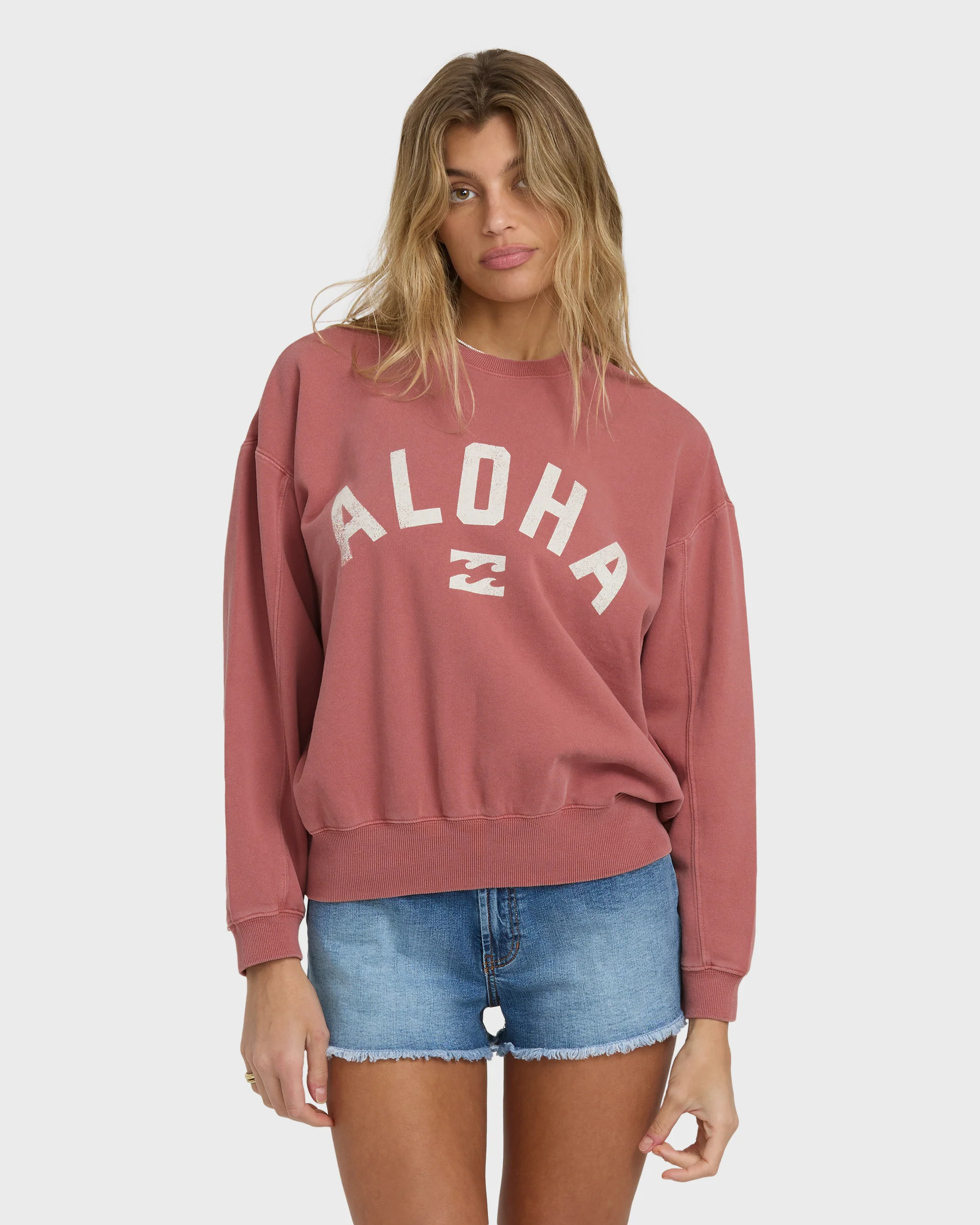 Mono Aloha Kendal Crewneck Sweatshirt - Dark Coral - Image 3