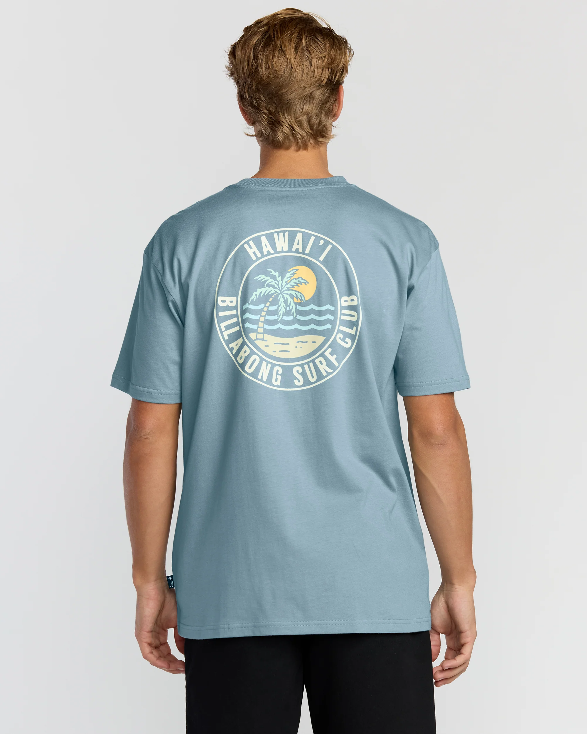 Palm Beach Hi Premium Short Sleeve T-Shirt - Washed Blue - Image 2