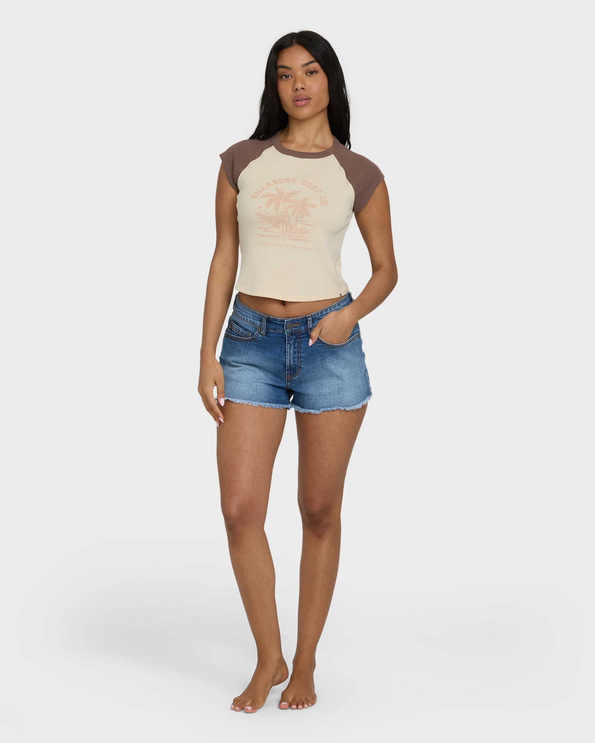 Paradise Raglan Short Sleeve T-Shirt - Kona - Image 3