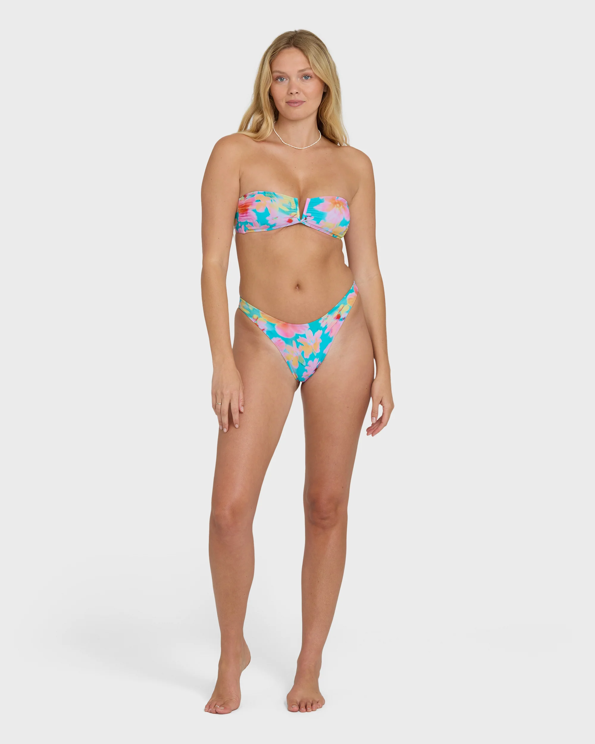 Pipe Dreams V Bandeau Bikini Top - Bright Marine - Image 4