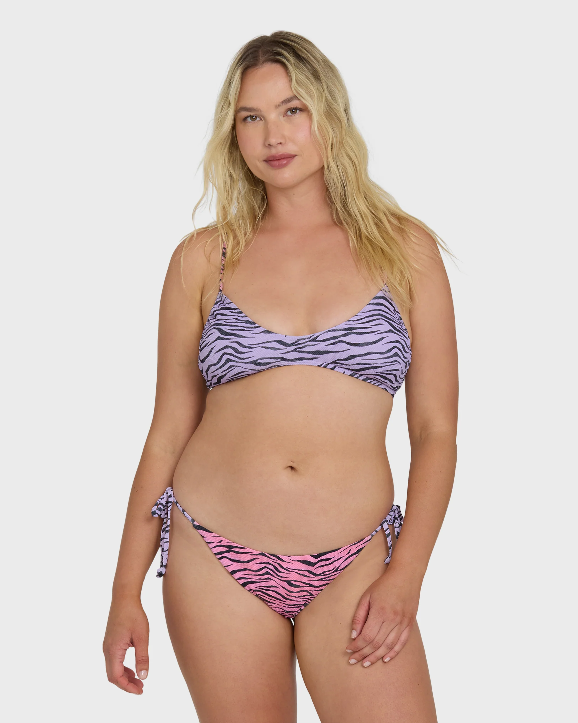 Pretty Wild Ruched V Bralette Bikini Top - Sweet Lilac - Image 6