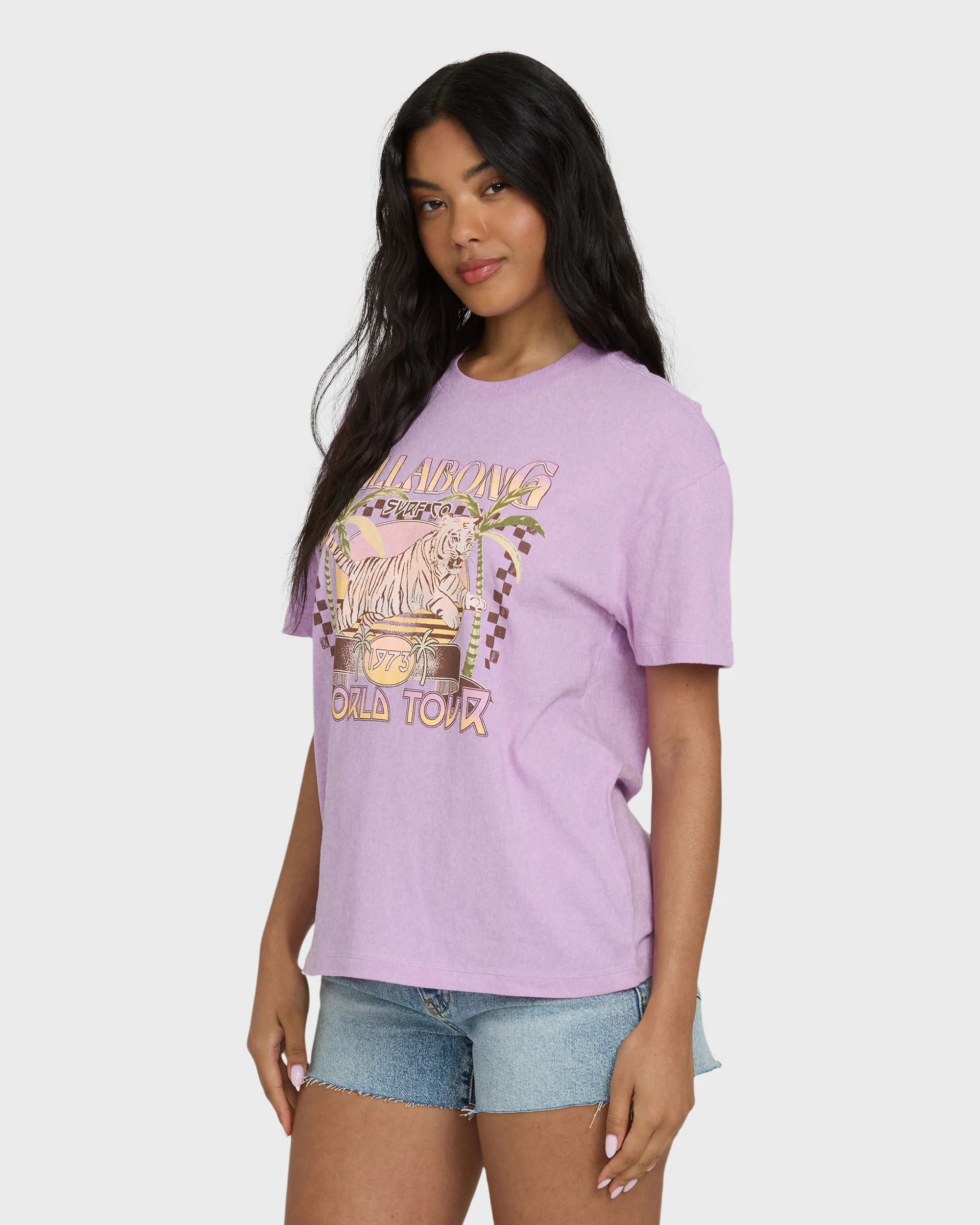 Reach High Short Sleeve Knit Graphic T-Shirt - Vintage Violet - Image 3