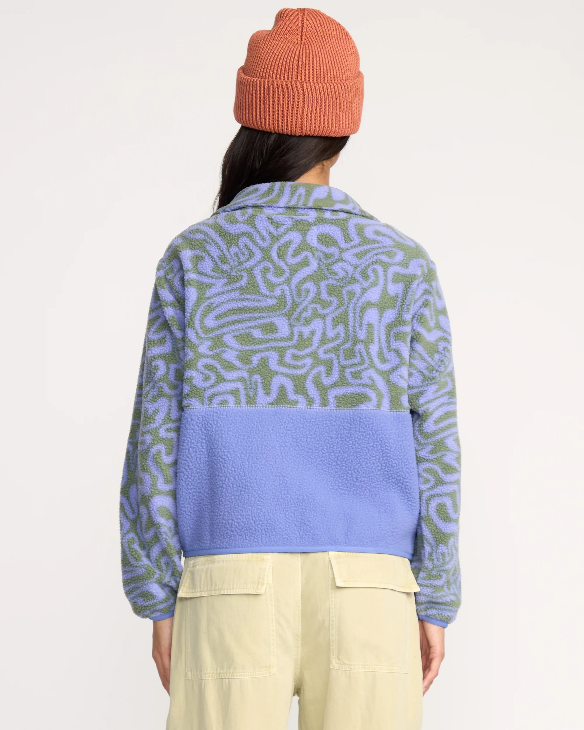 A/Div Rock Jetty Mock Neck Zip Sherpa Fleece - Iris - Image 2