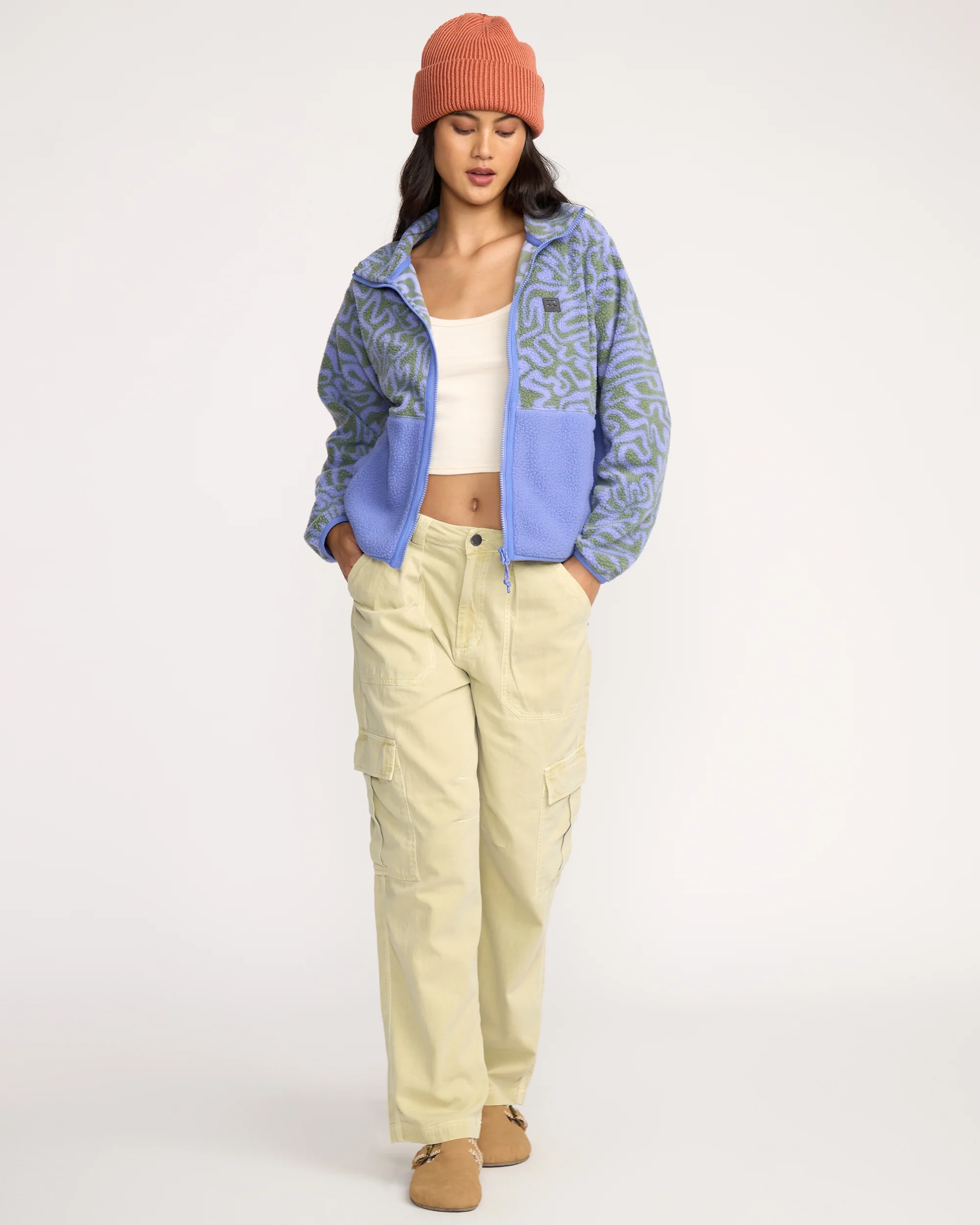 A/Div Rock Jetty Mock Neck Zip Sherpa Fleece - Iris - Image 4