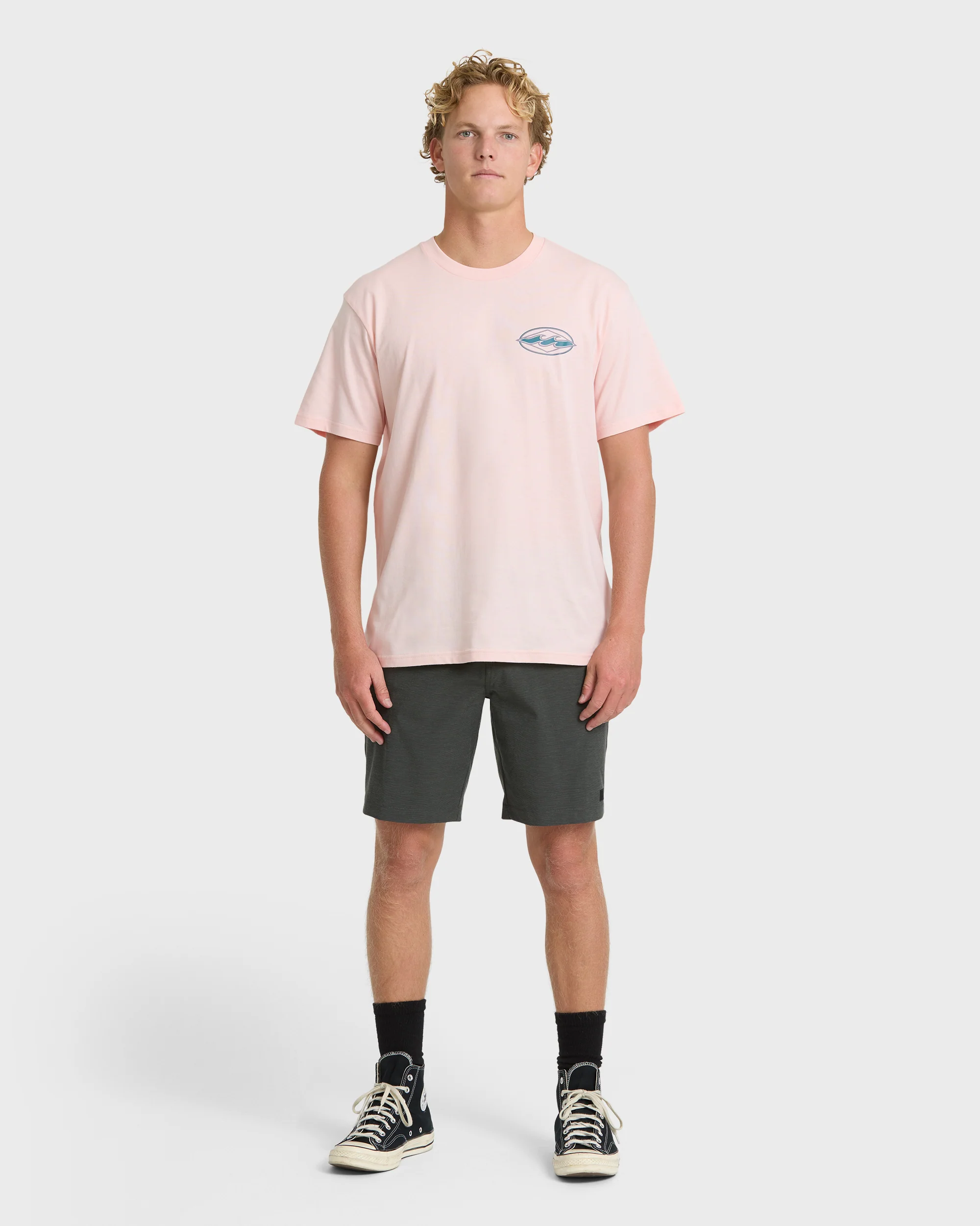Rotor Diamond Premium Short Sleeve Knit Graphic T-Shirt - Light Pink - Image 4