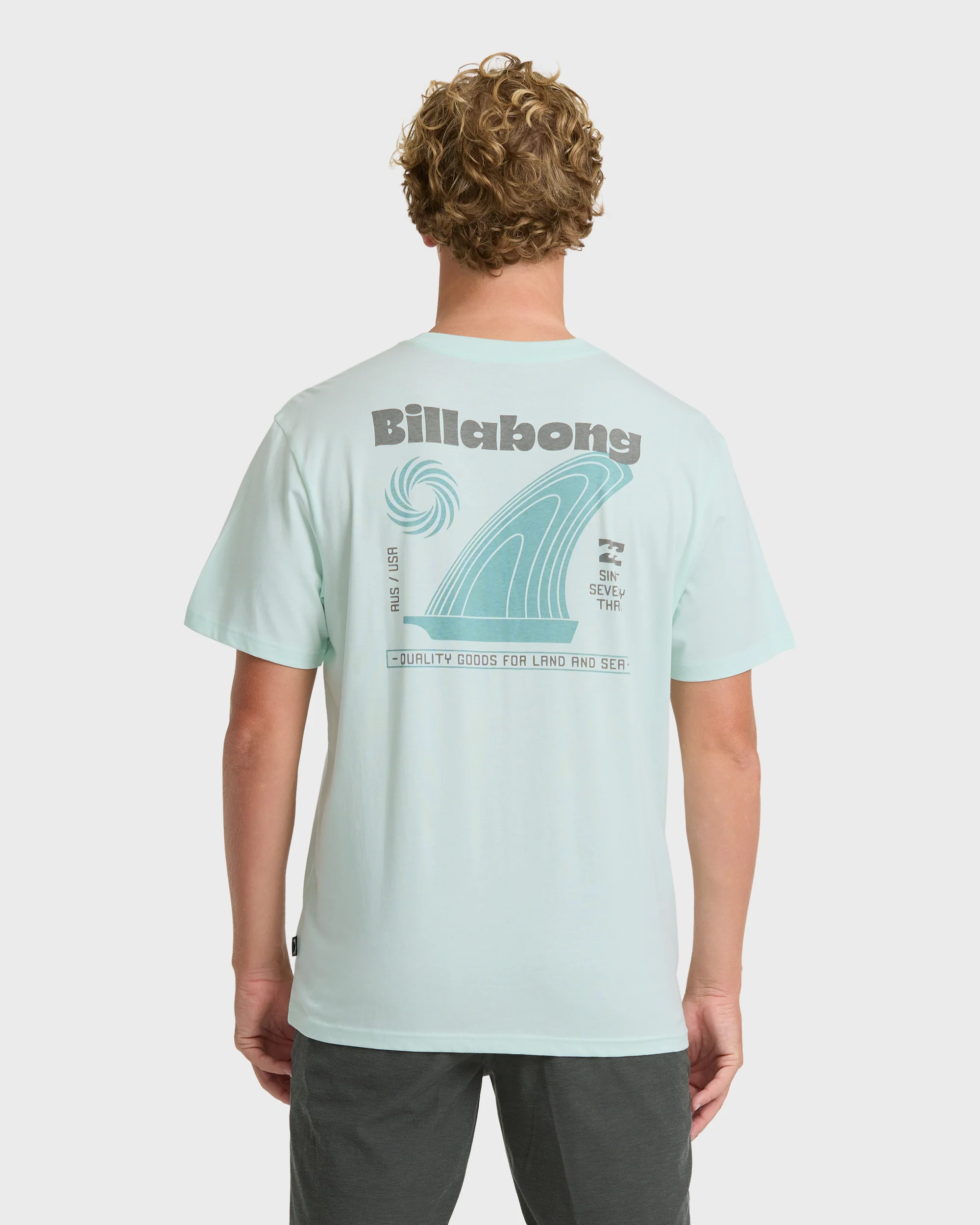 Single Fin Premium Short Sleeve Knit T-Shirt - Sea Glass - Image 2