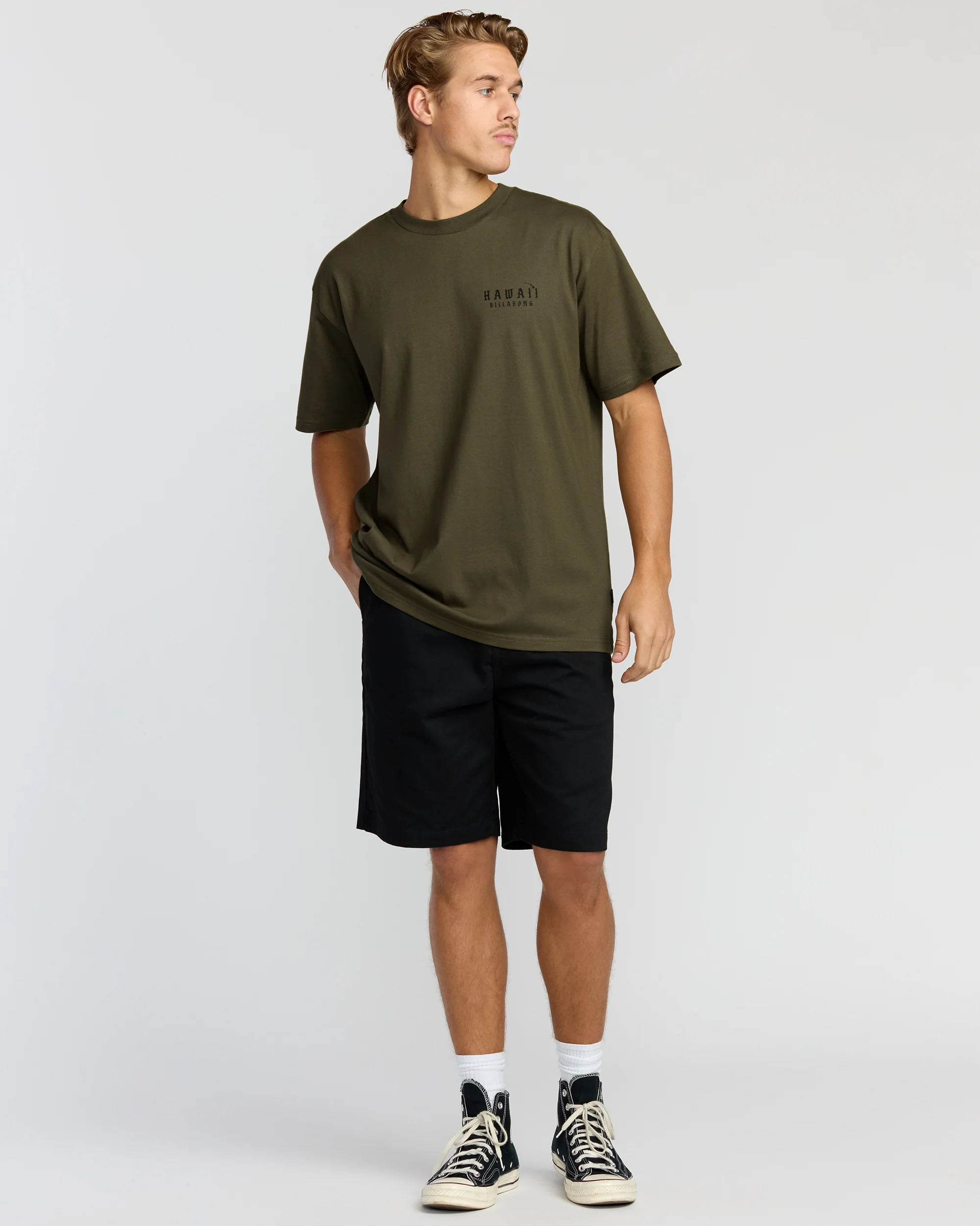 Skull Wave Hi Regular Short Sleeve T-Shirt - Military - Image 3